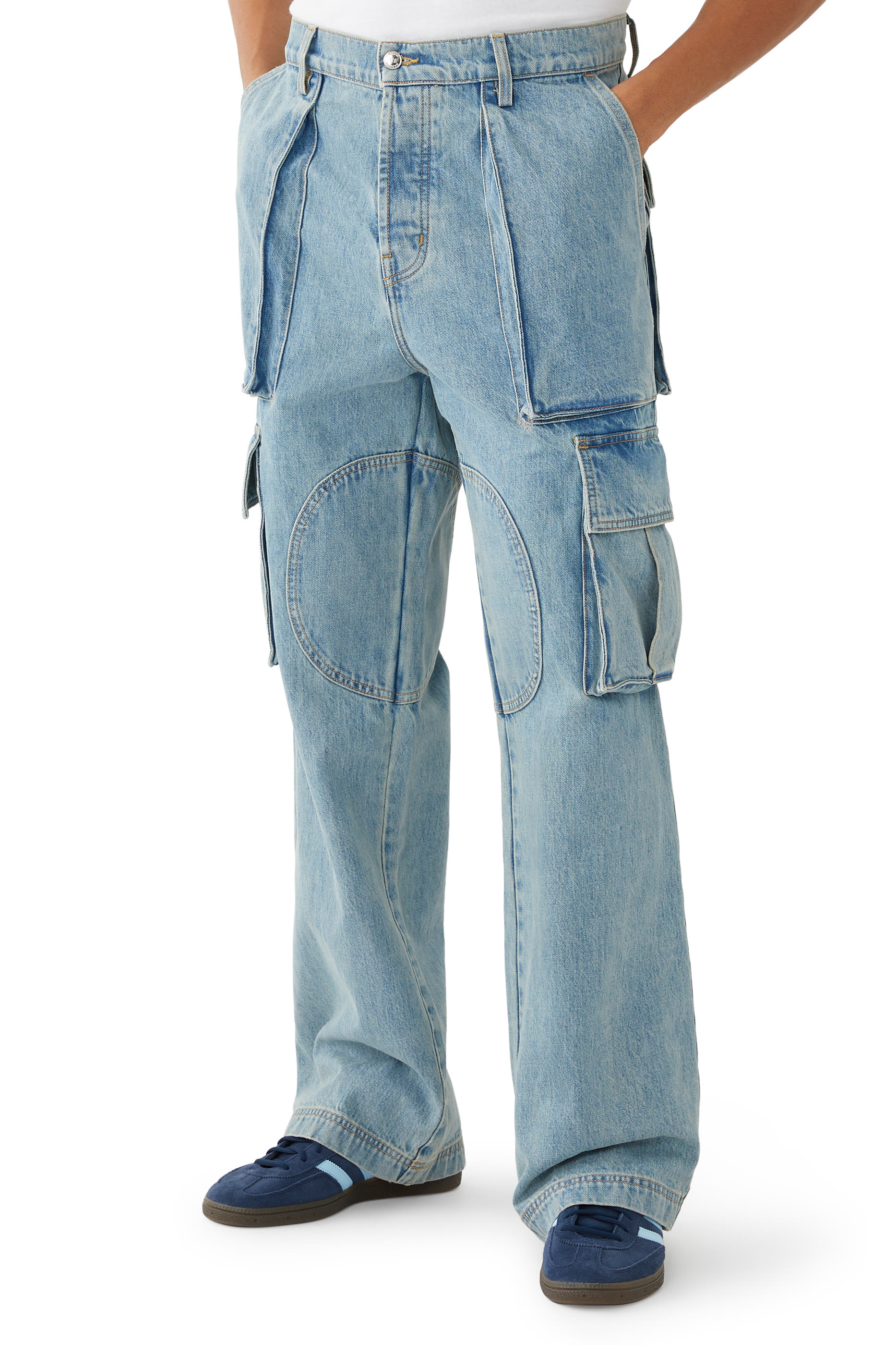 Denim Logo Cargo Trousers