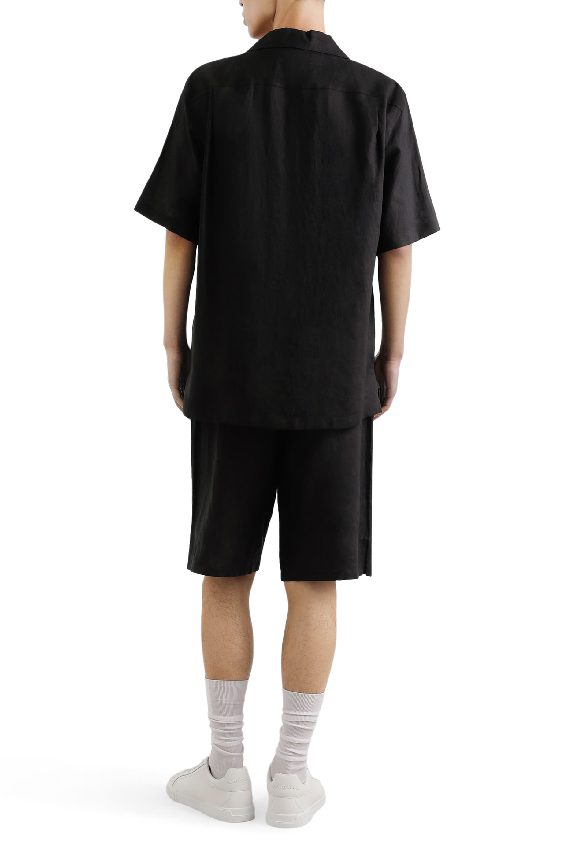 Logo Embroidered Linen Shirt