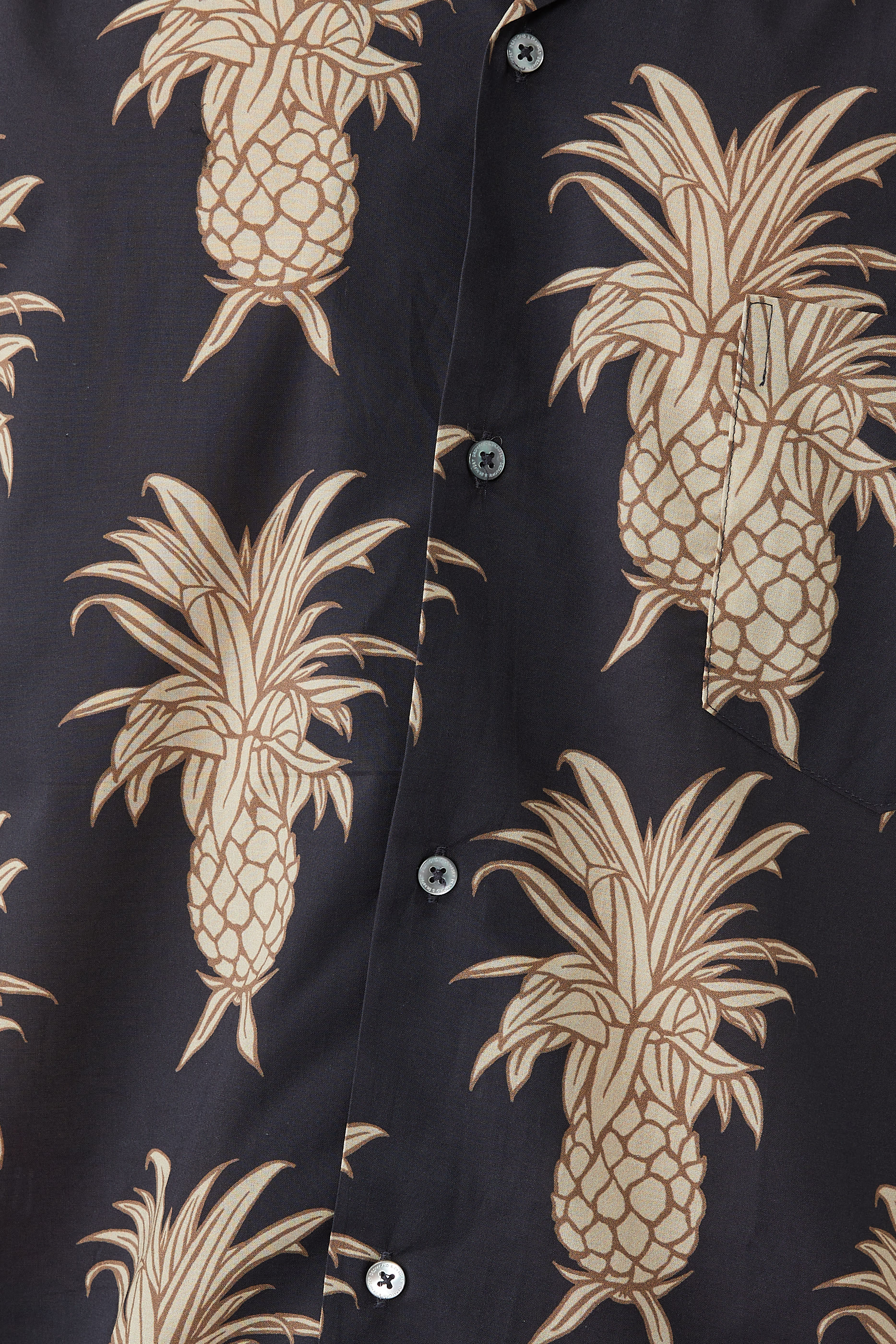 Cuban Pineapple Print Pajama Shirt