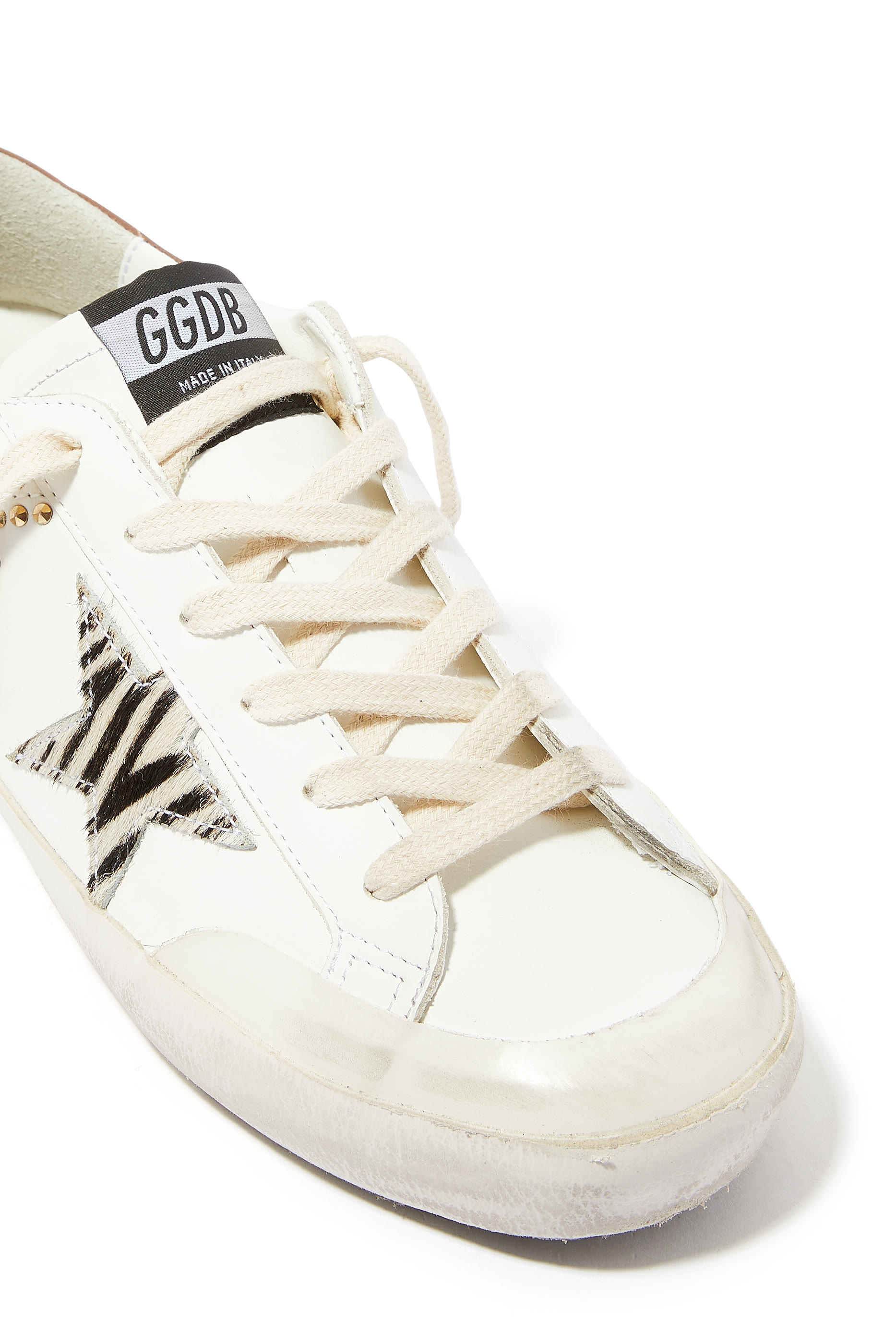 Superstar Leather Upper with Studs Zebra