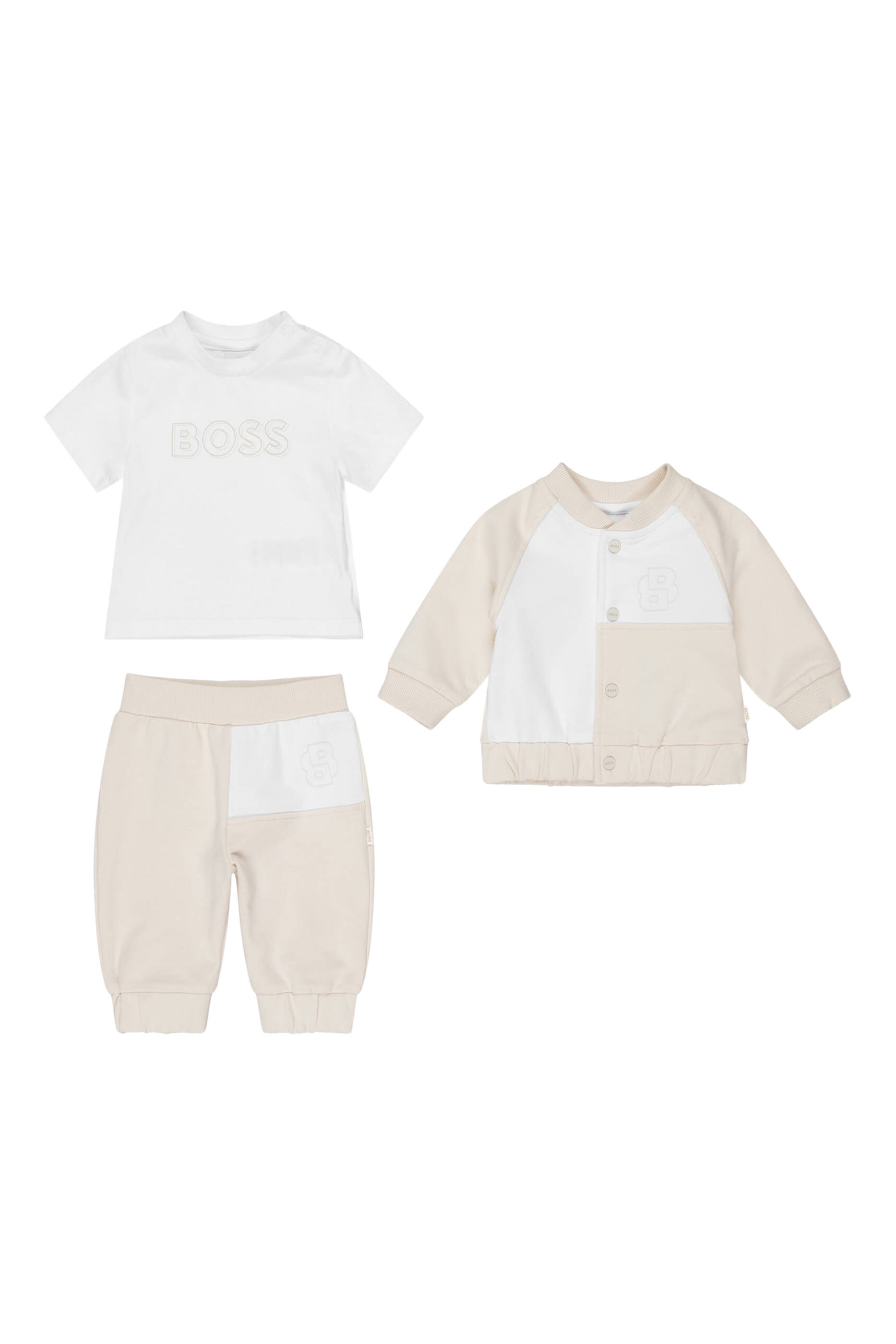 Kids Cotton T-Shirt, Trousers & Cardigan Set