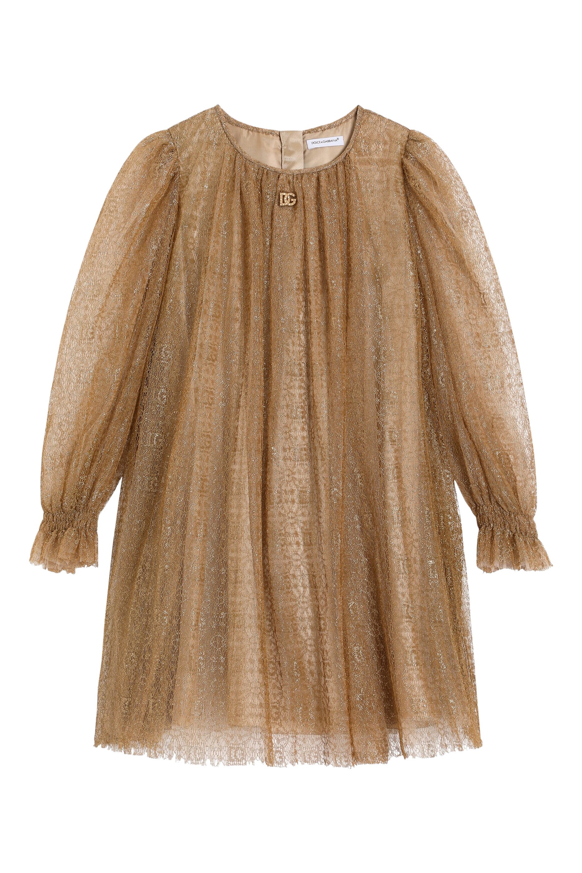 Kids Lamé Lace Dress