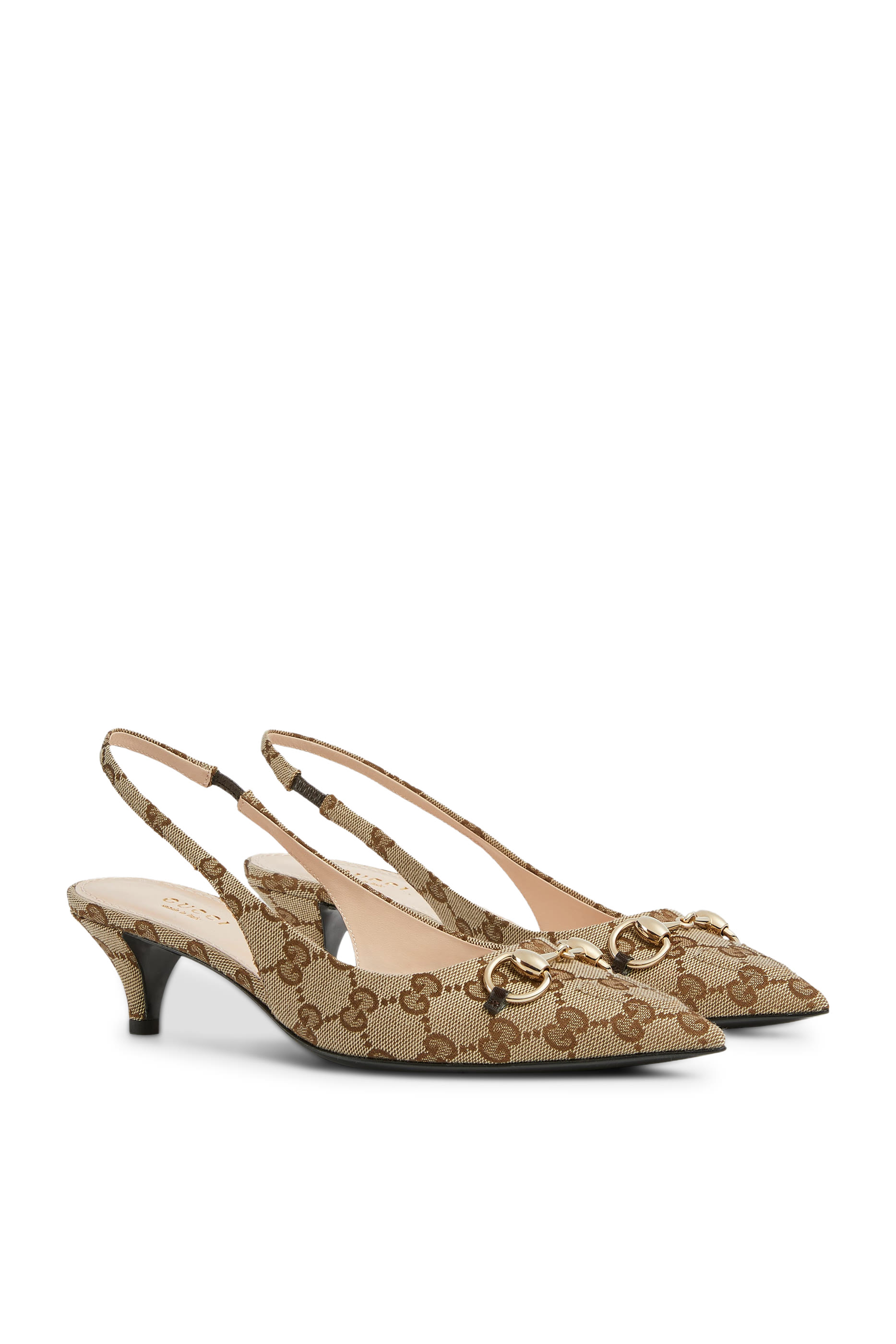 GG Canvas Slingback 45 Pumps