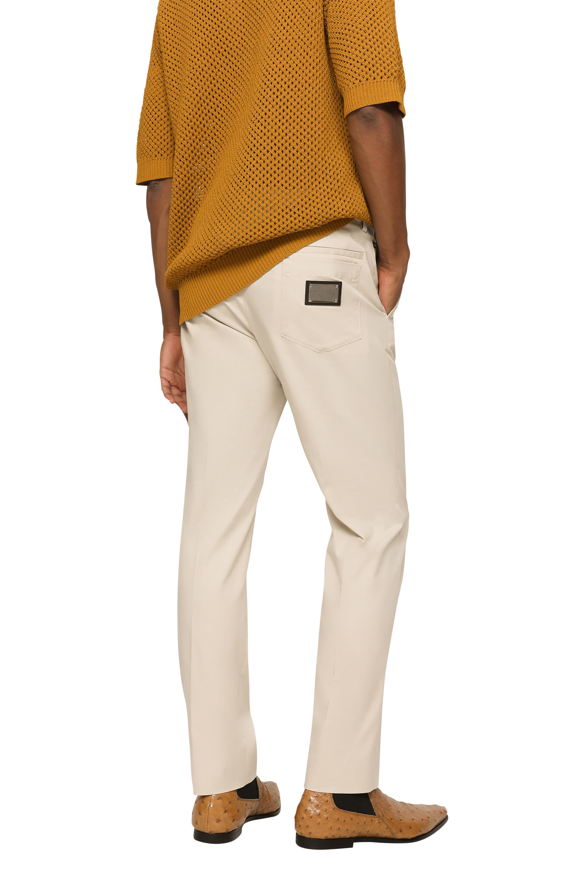 Logo Stretch Cotton Pants