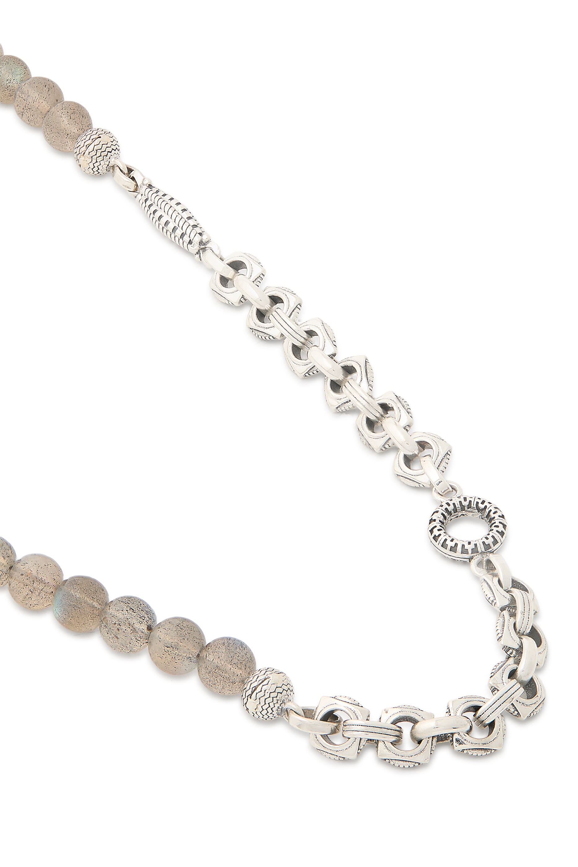 Labradorite Beaded Necklace, Sterling Silver