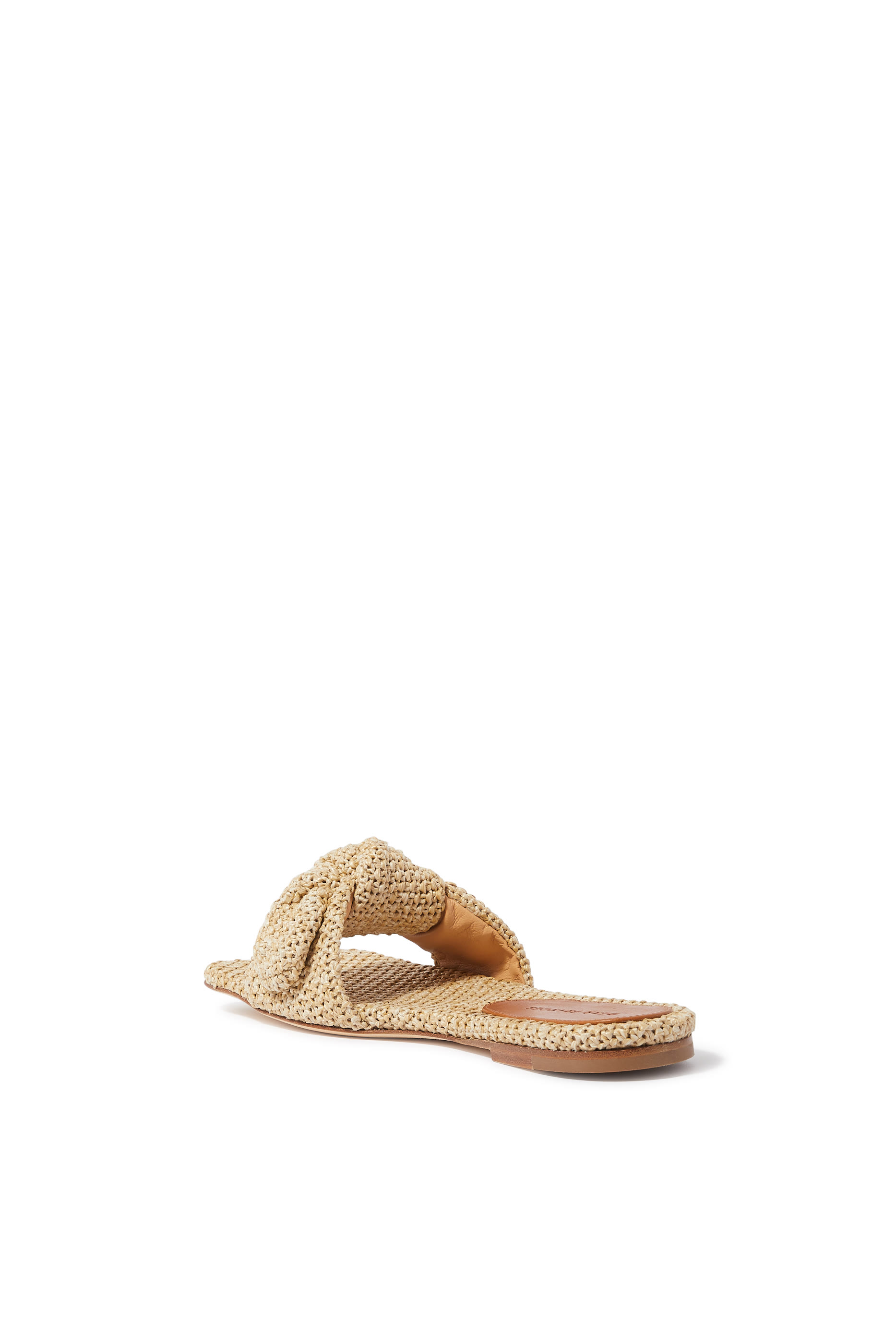 Knot Rafiia & Leather Slides