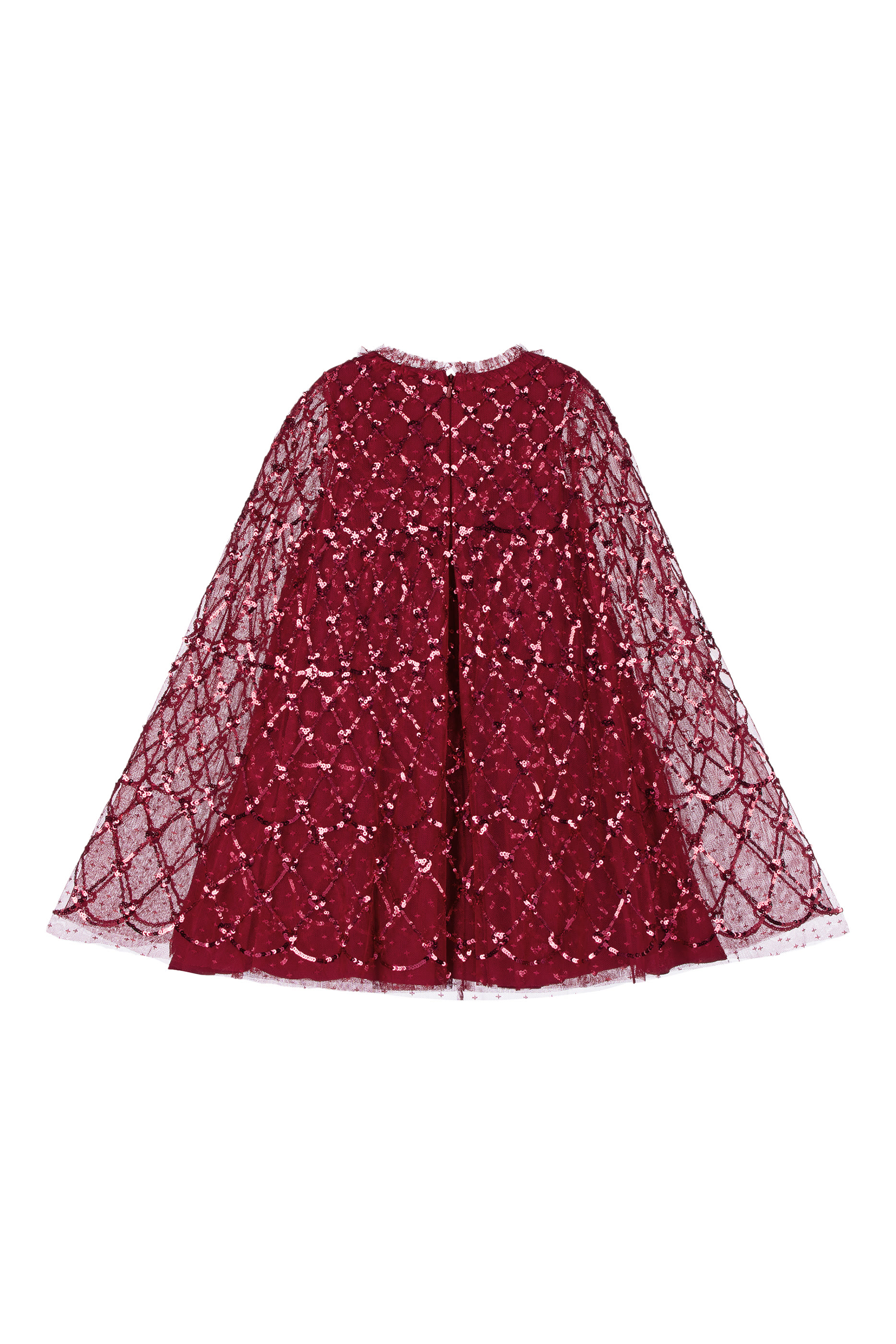 Kids Heart Lattice Cape Dress