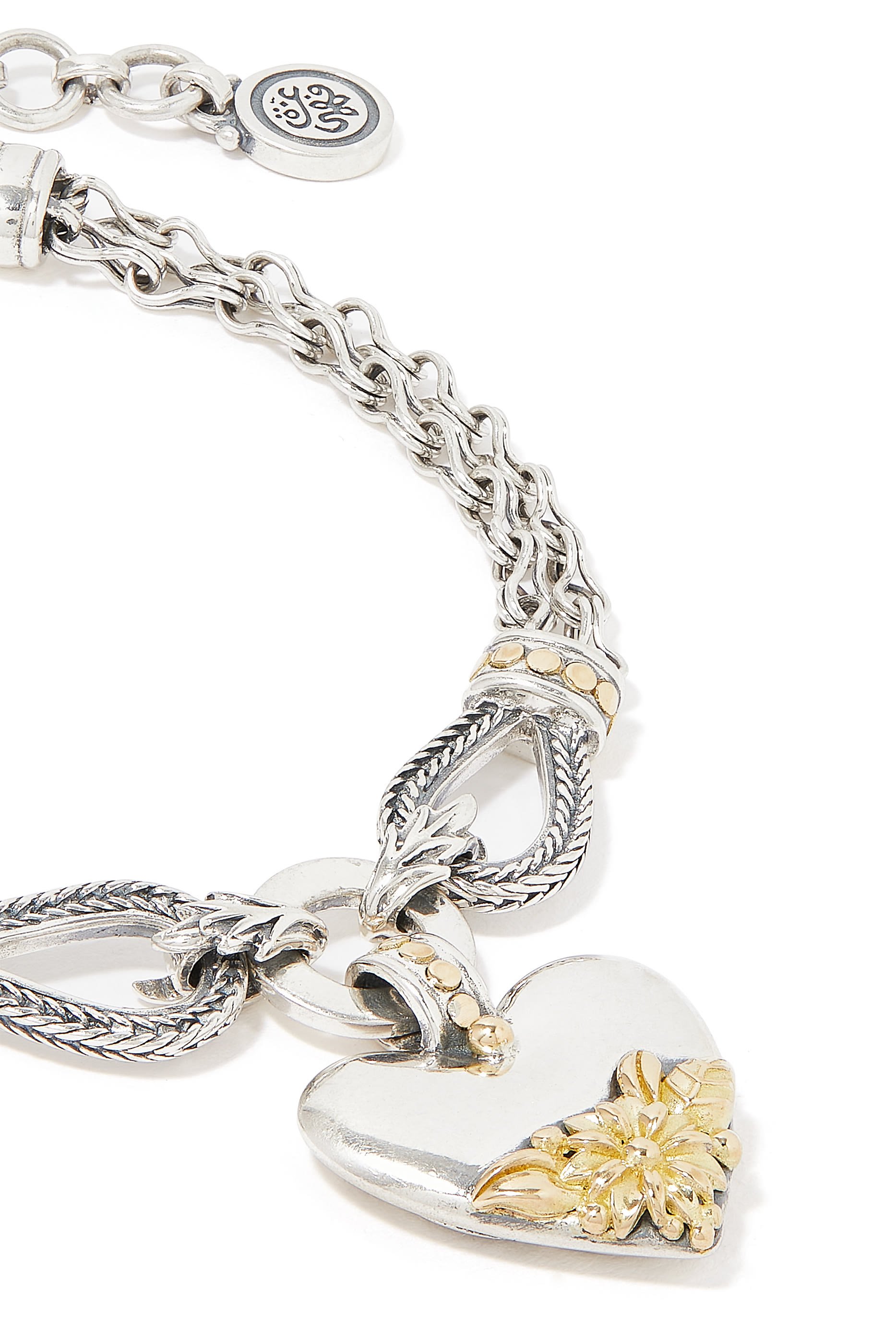 Fallahy Heart Bracelet, 18k Yellow Gold & Sterling Silver