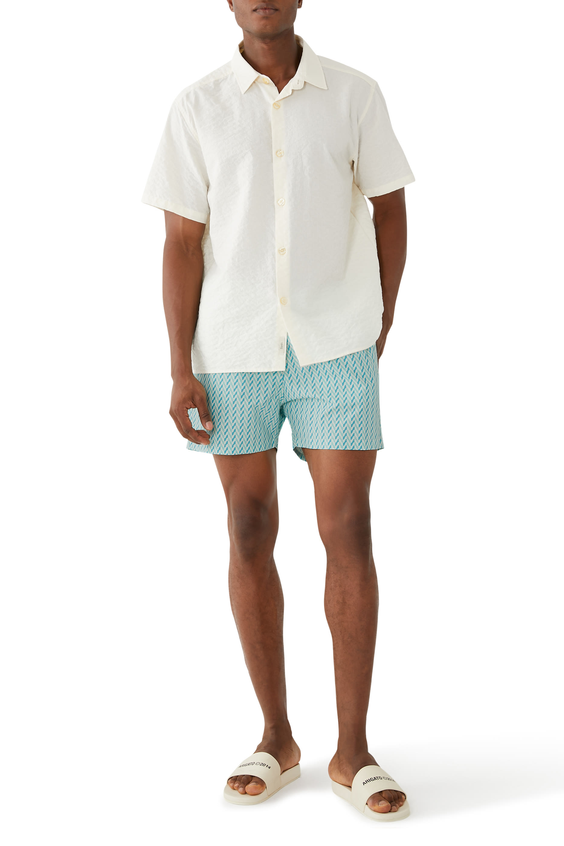 Copacabana Herringbone Print Swim Shorts