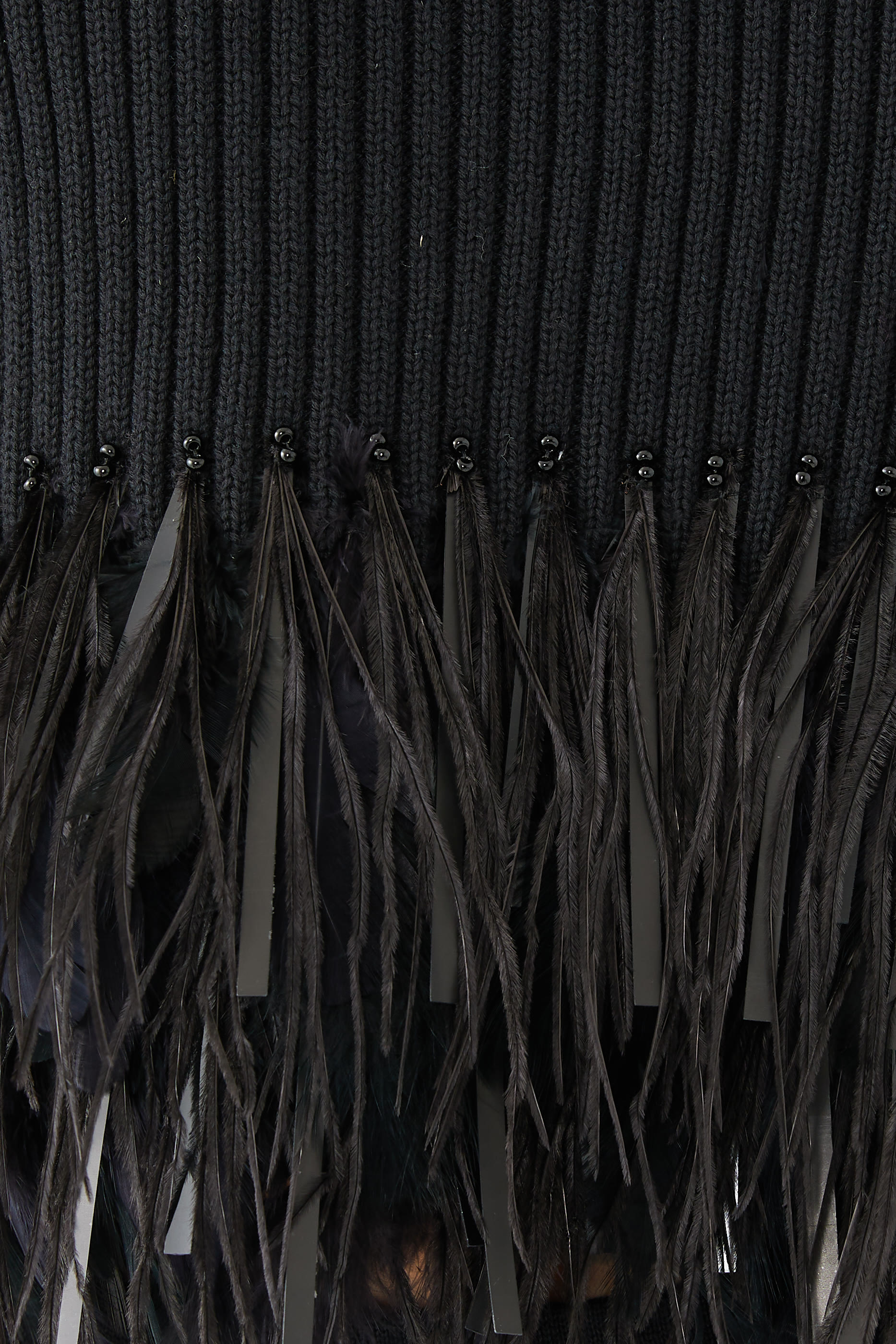 Feather Trim Cropped Top