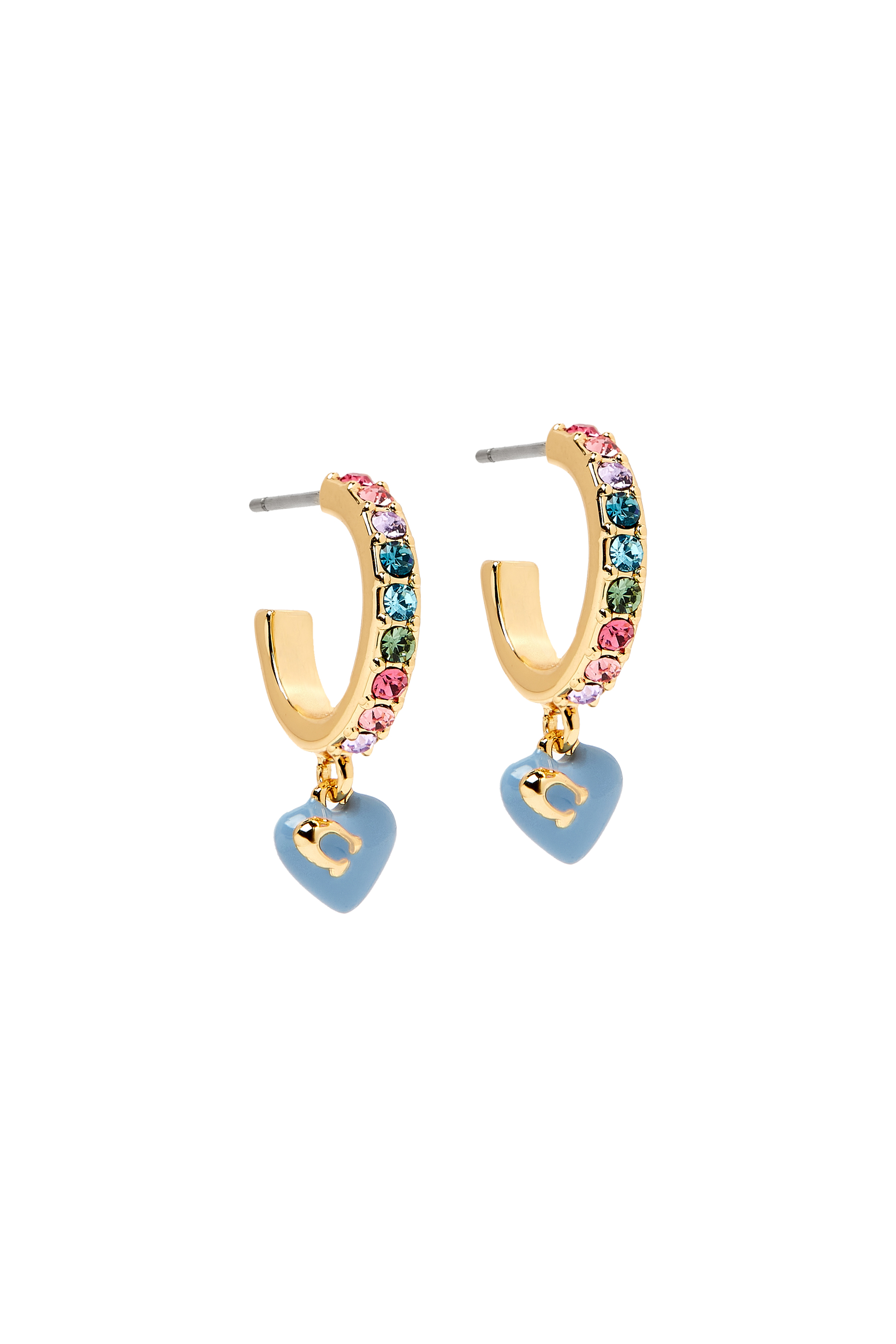 Pav&eacute; Huggie Heart Earrings