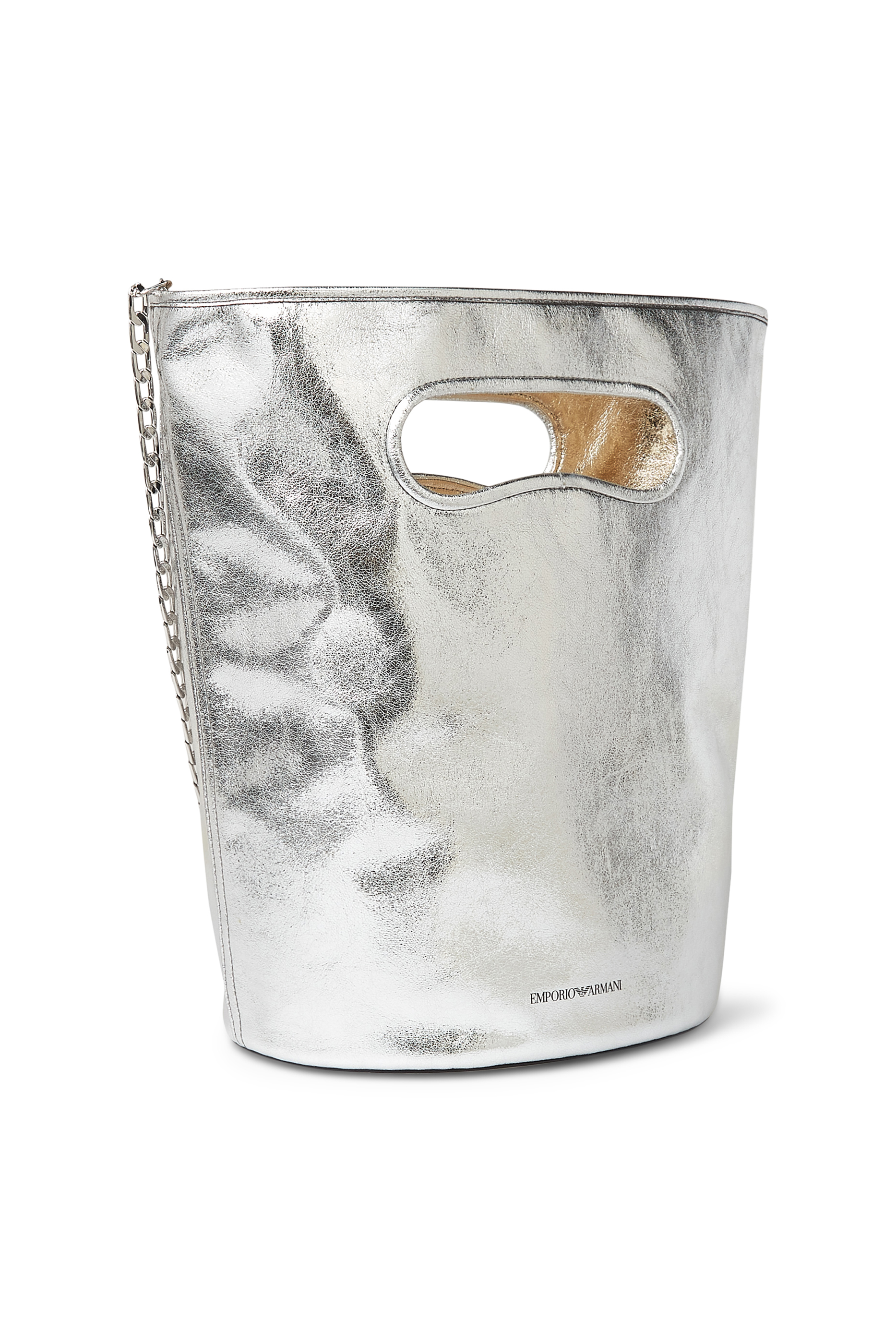 Silver Foil Bucket Bag
