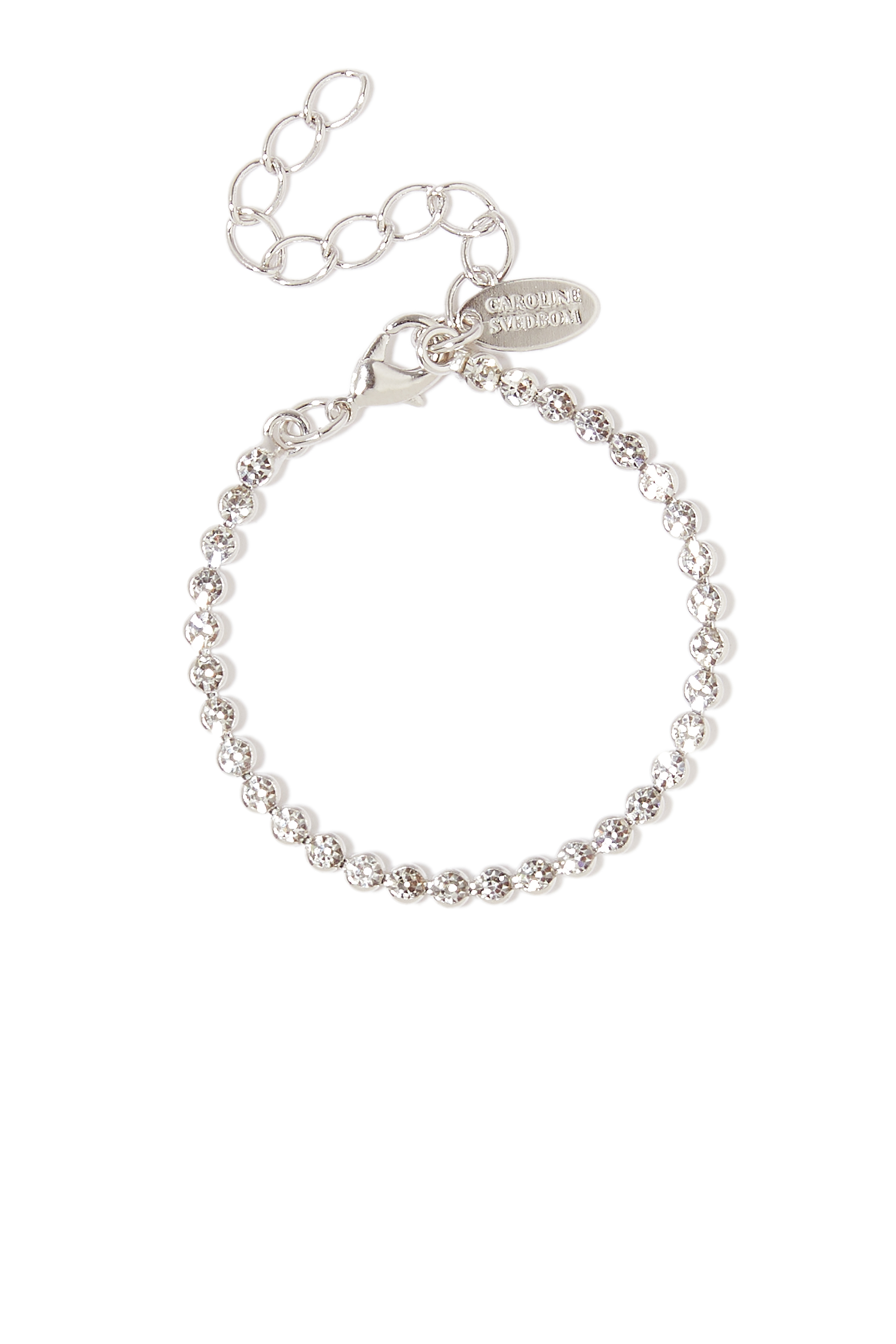 Siri Tennis Bracelet, Rhodium & Swarovski Crystals