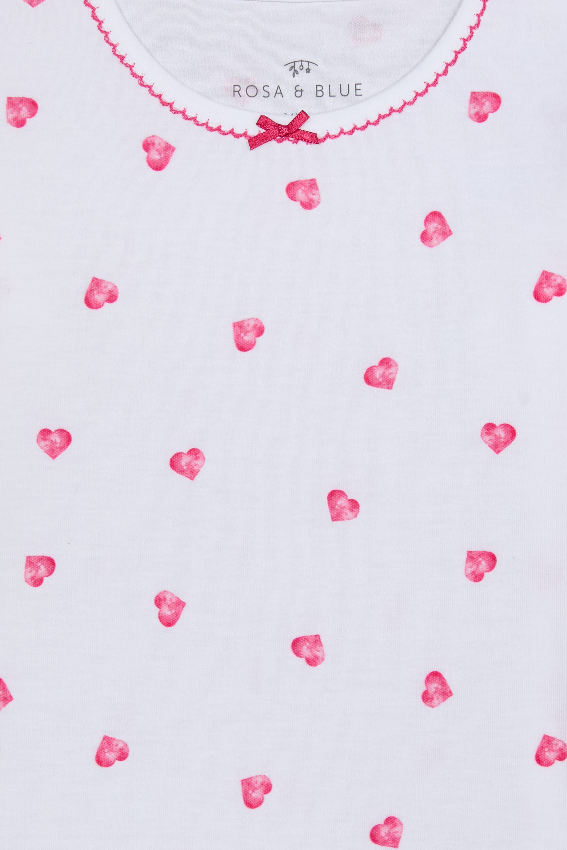 Kids  Pink Heart Print Long Sleeve Nightdress