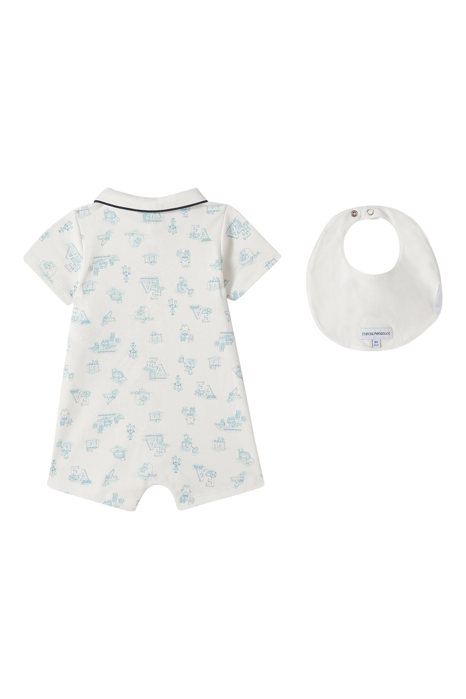 Kids Printed Jumpsuit & Bib Set 