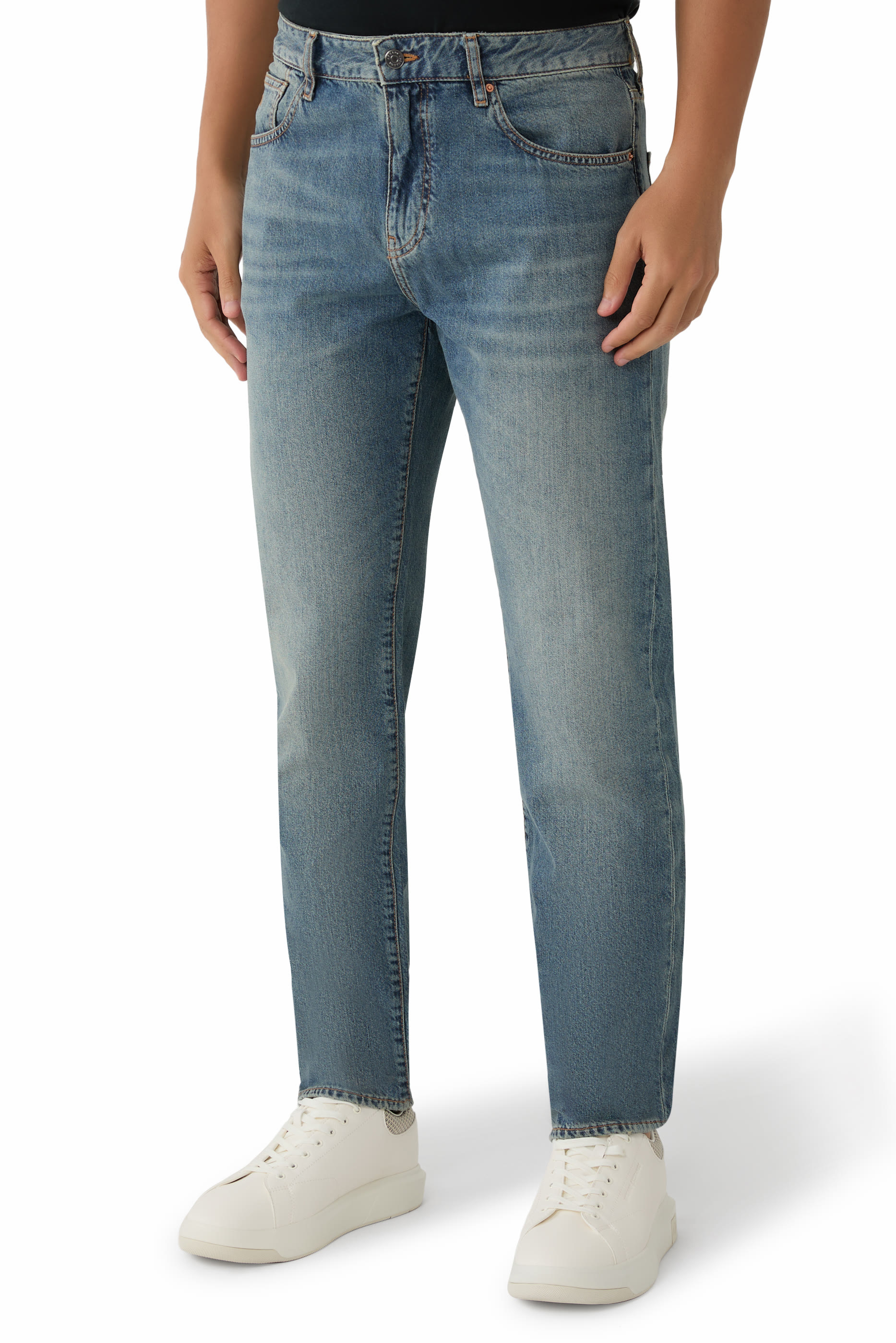 Straight-Leg Denim Jeans