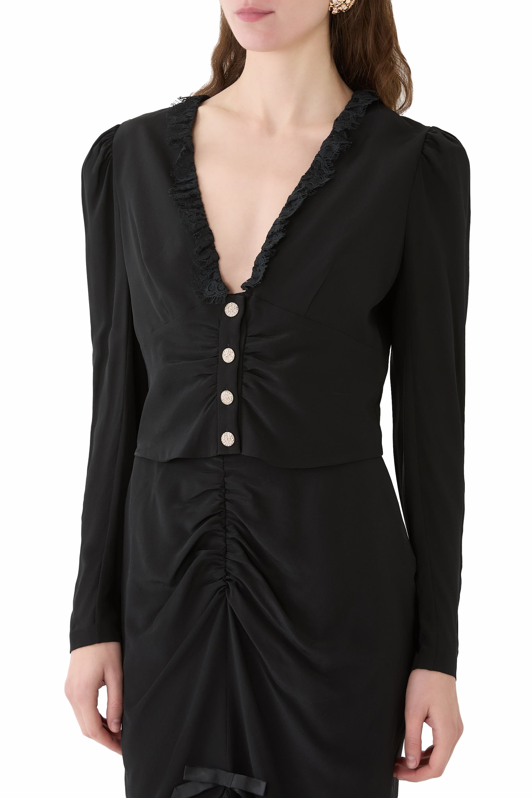 Bustier Ruffled Silk Top