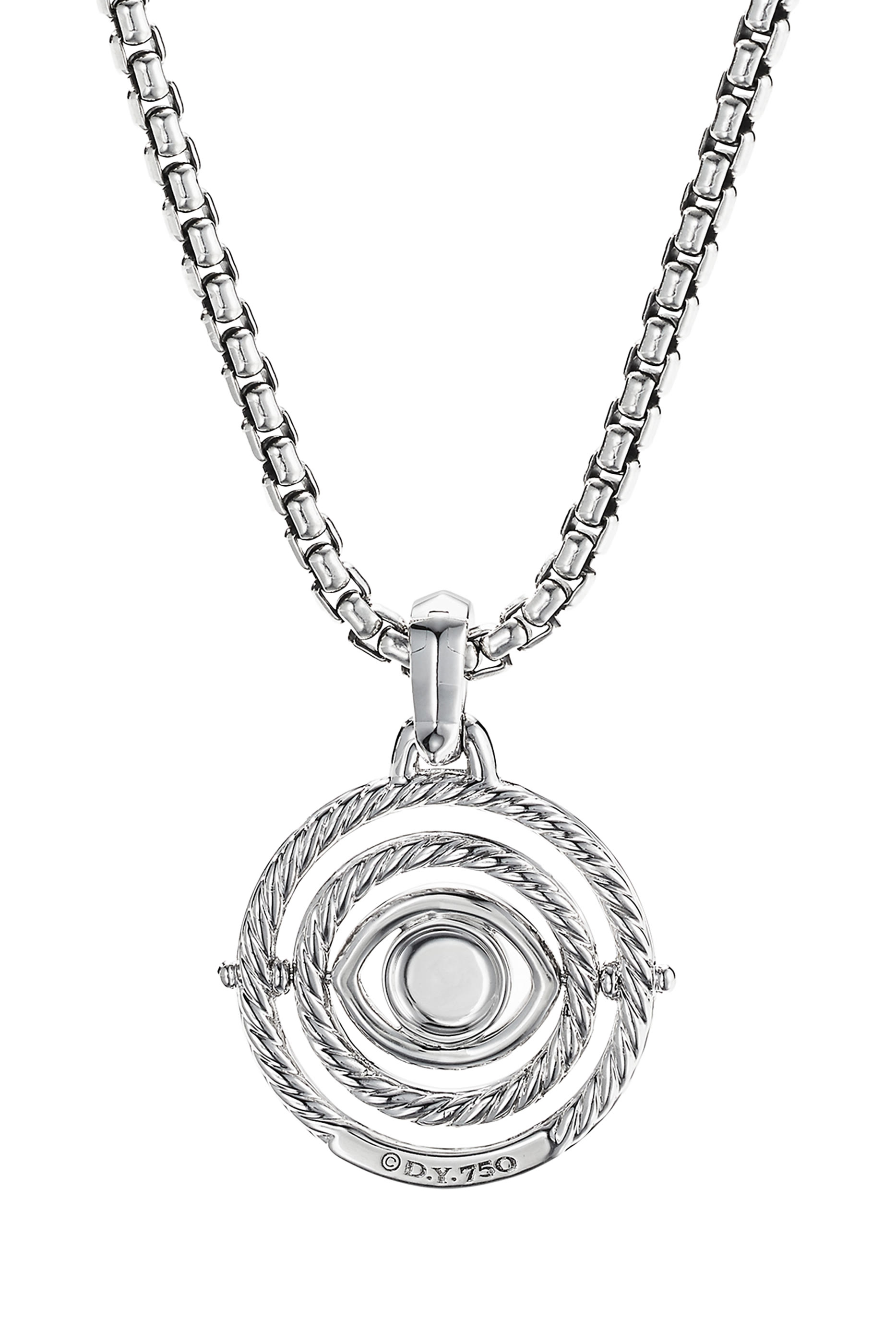 Evil Eye Mobile Amulet, 18k White Gold with Diamonds & Blue Sapphire