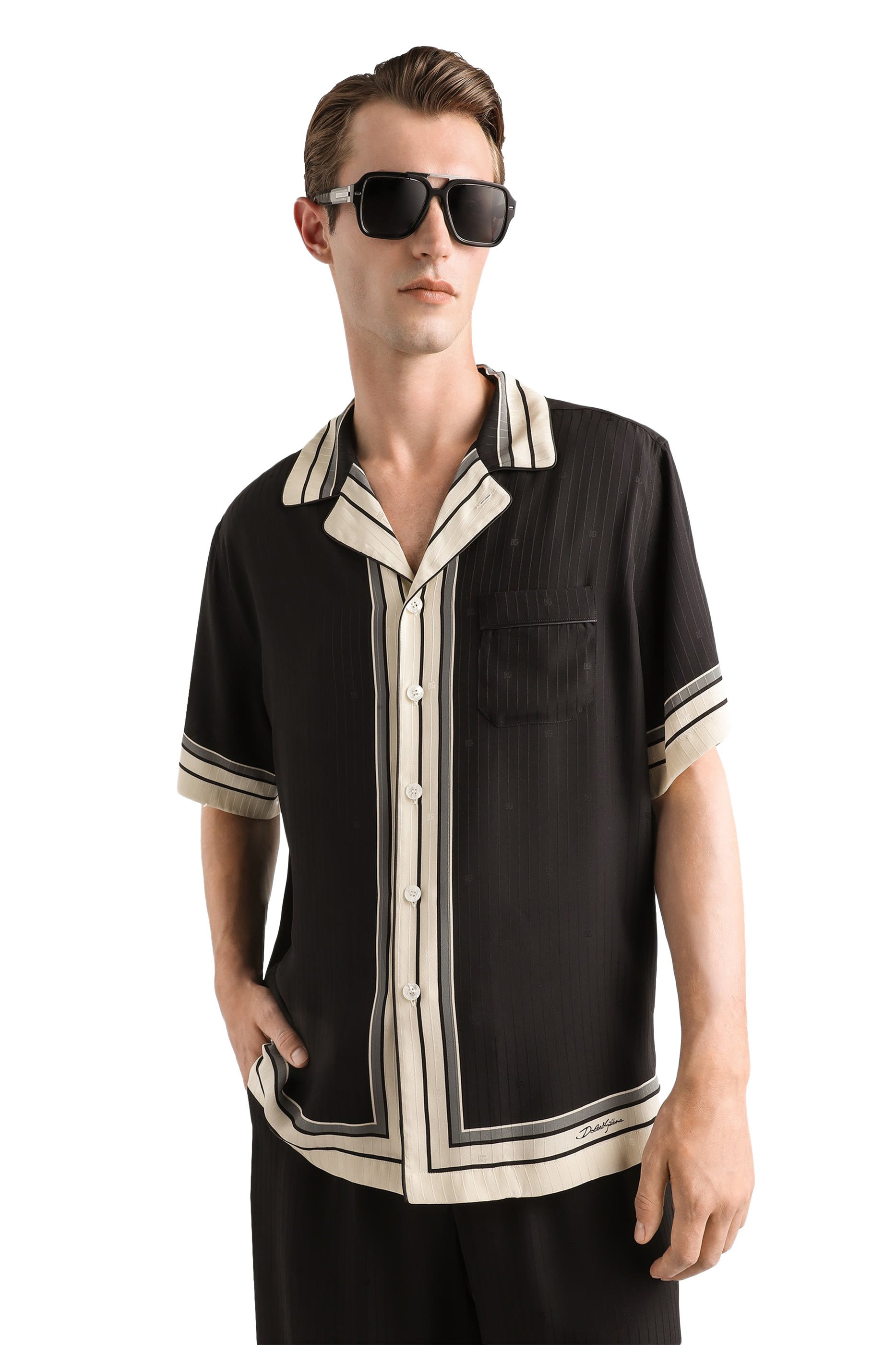 Logo & Stripe Hawaii Shirt