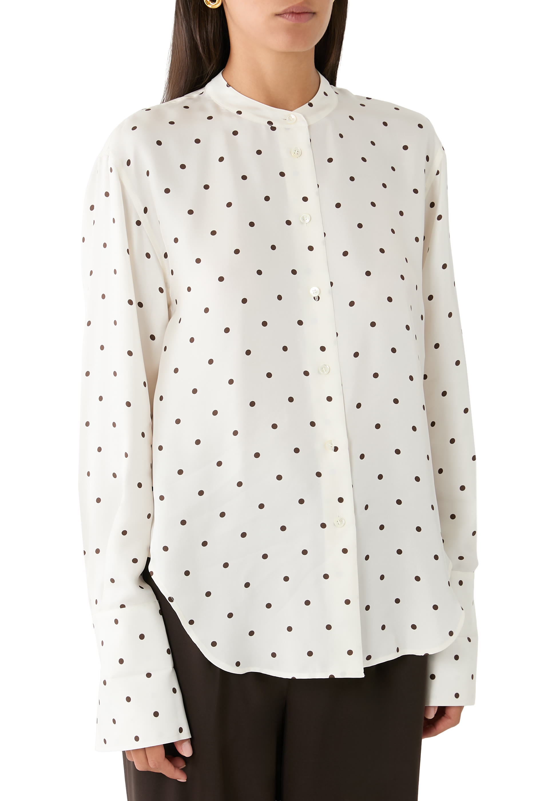 Graphic Spot Tie Neck Shirt
