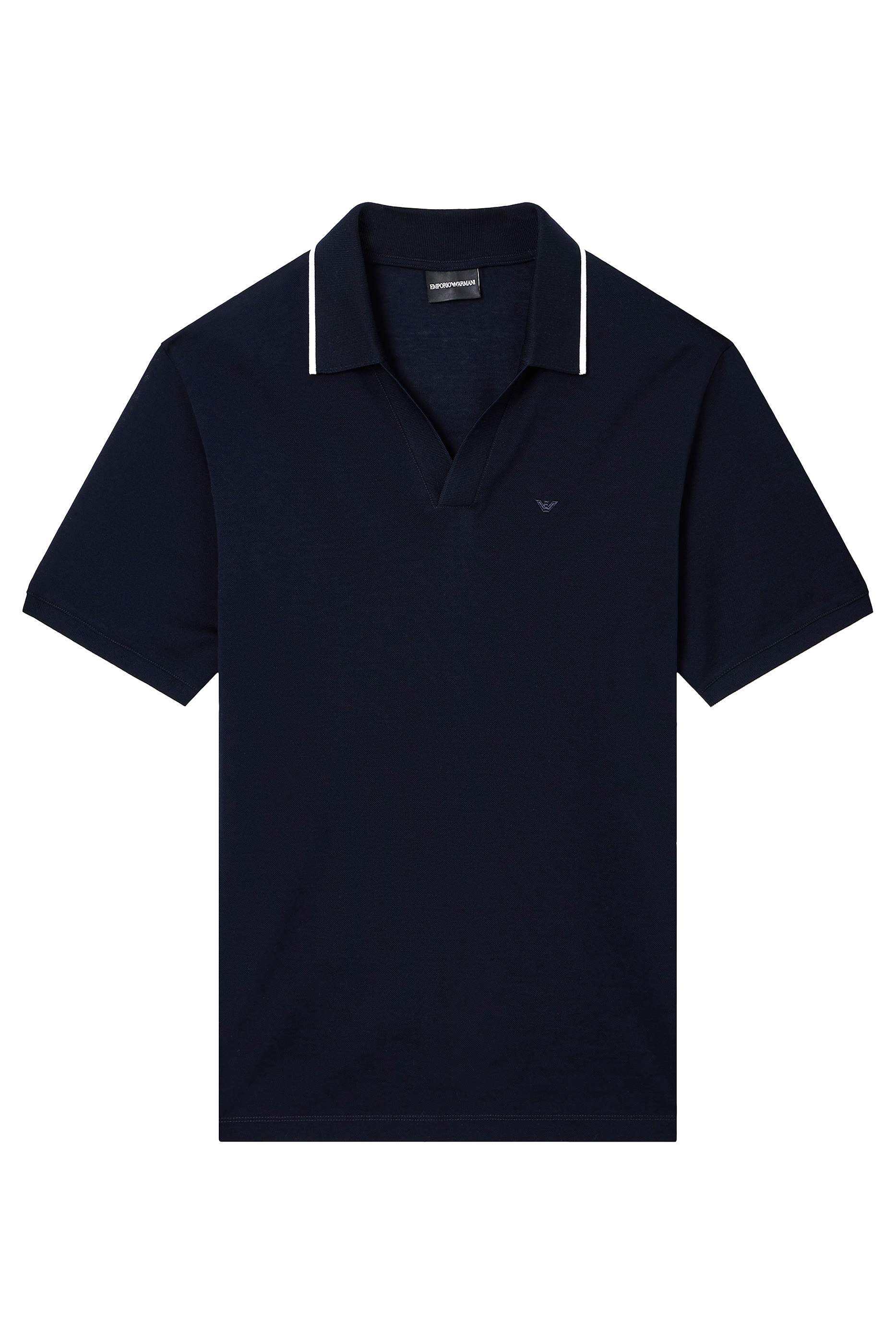 Micro Eagle Logo V-Neck Polo Shirt