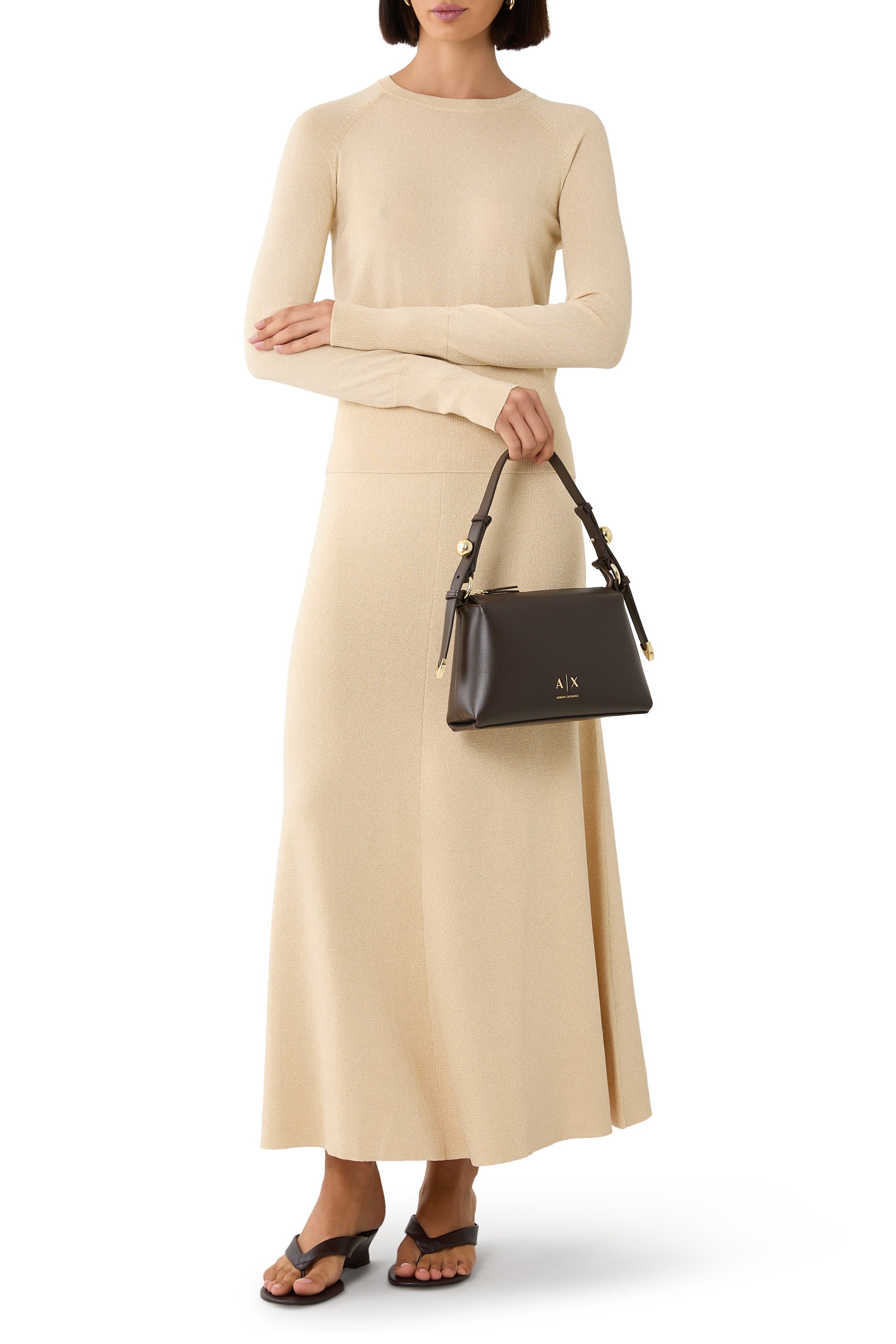 Coated Fabric Shoulder Bag
