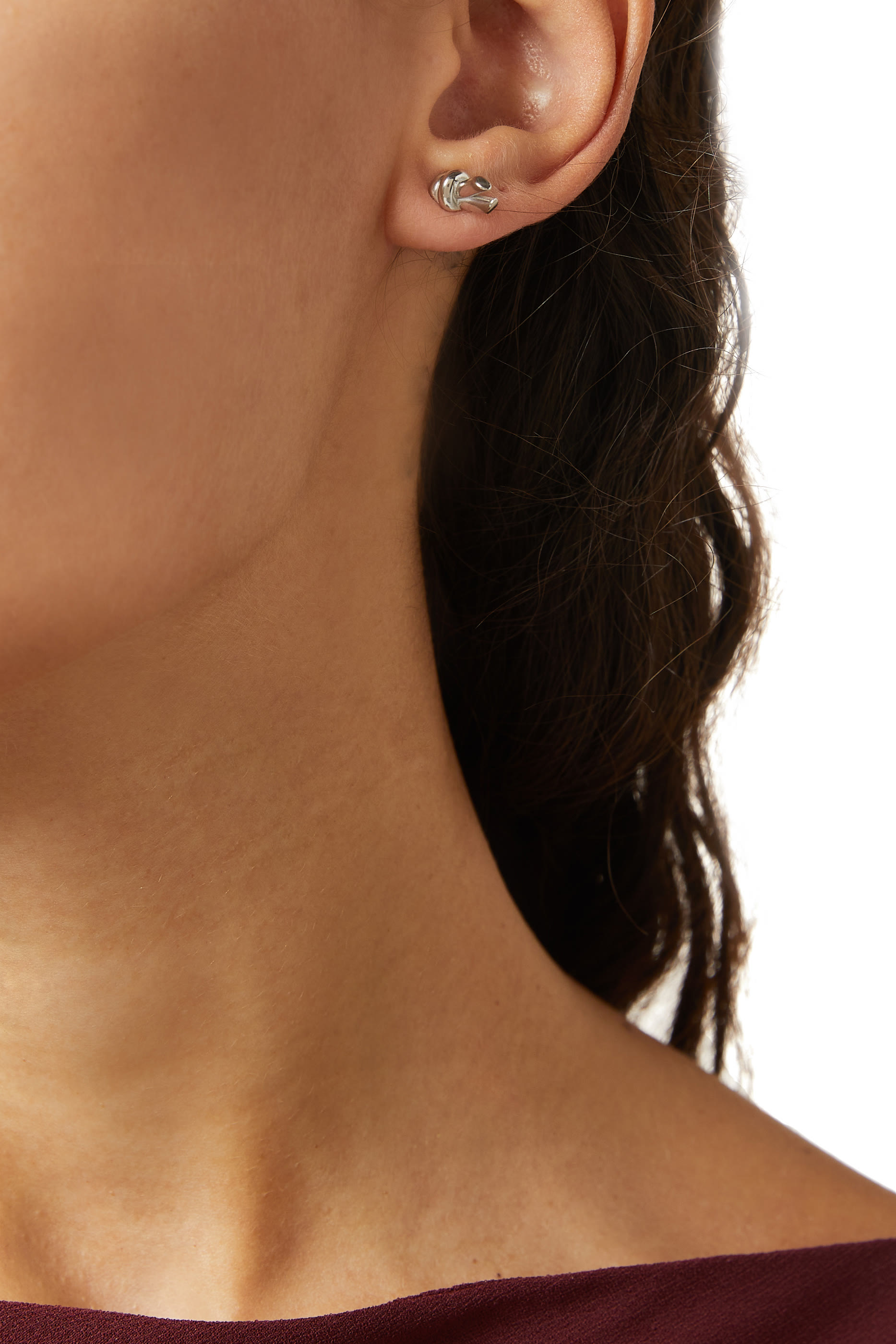 Knot Stud Earrings, Sterling Silver