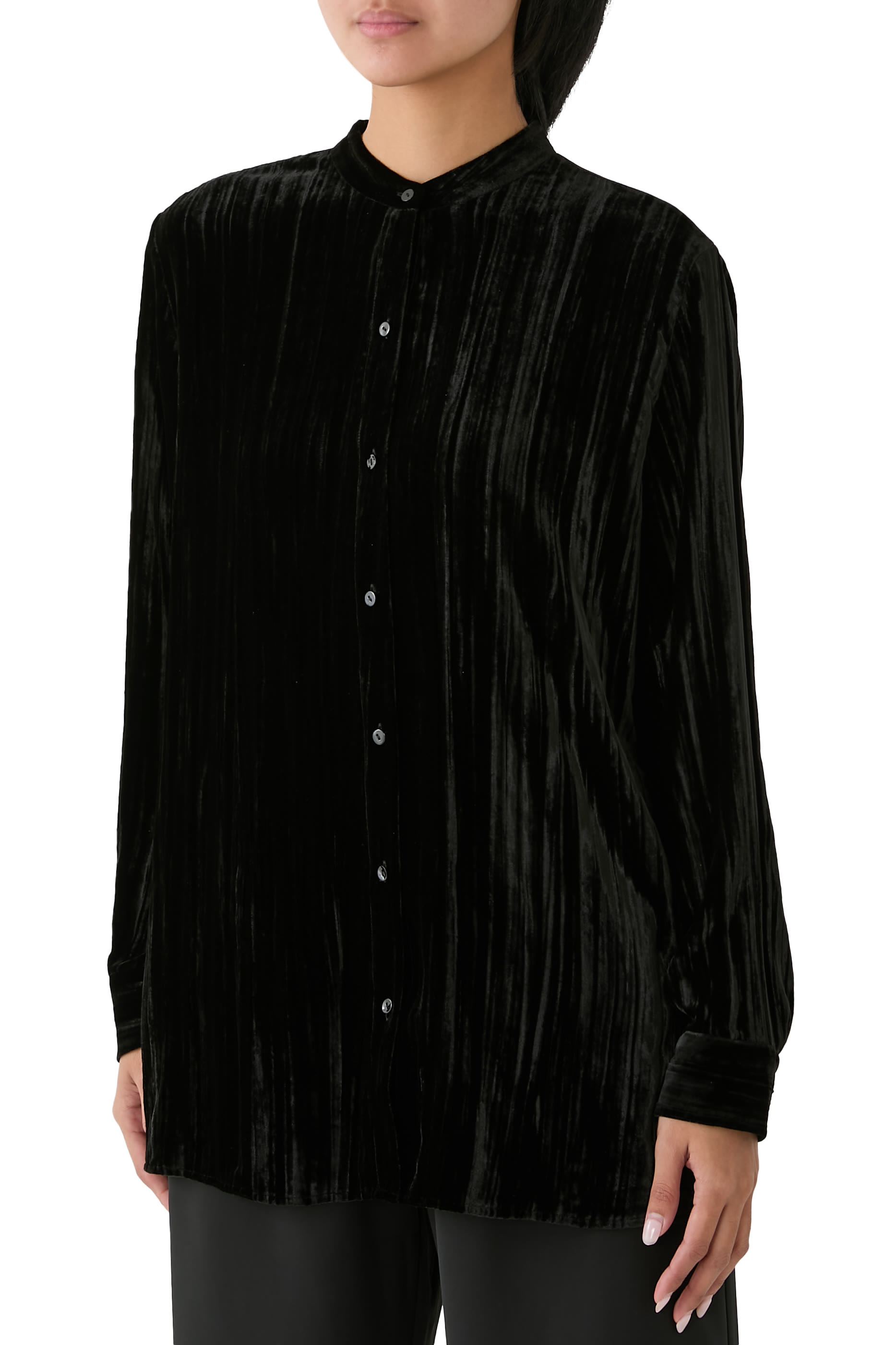 Mandarin Collar Long Shirt