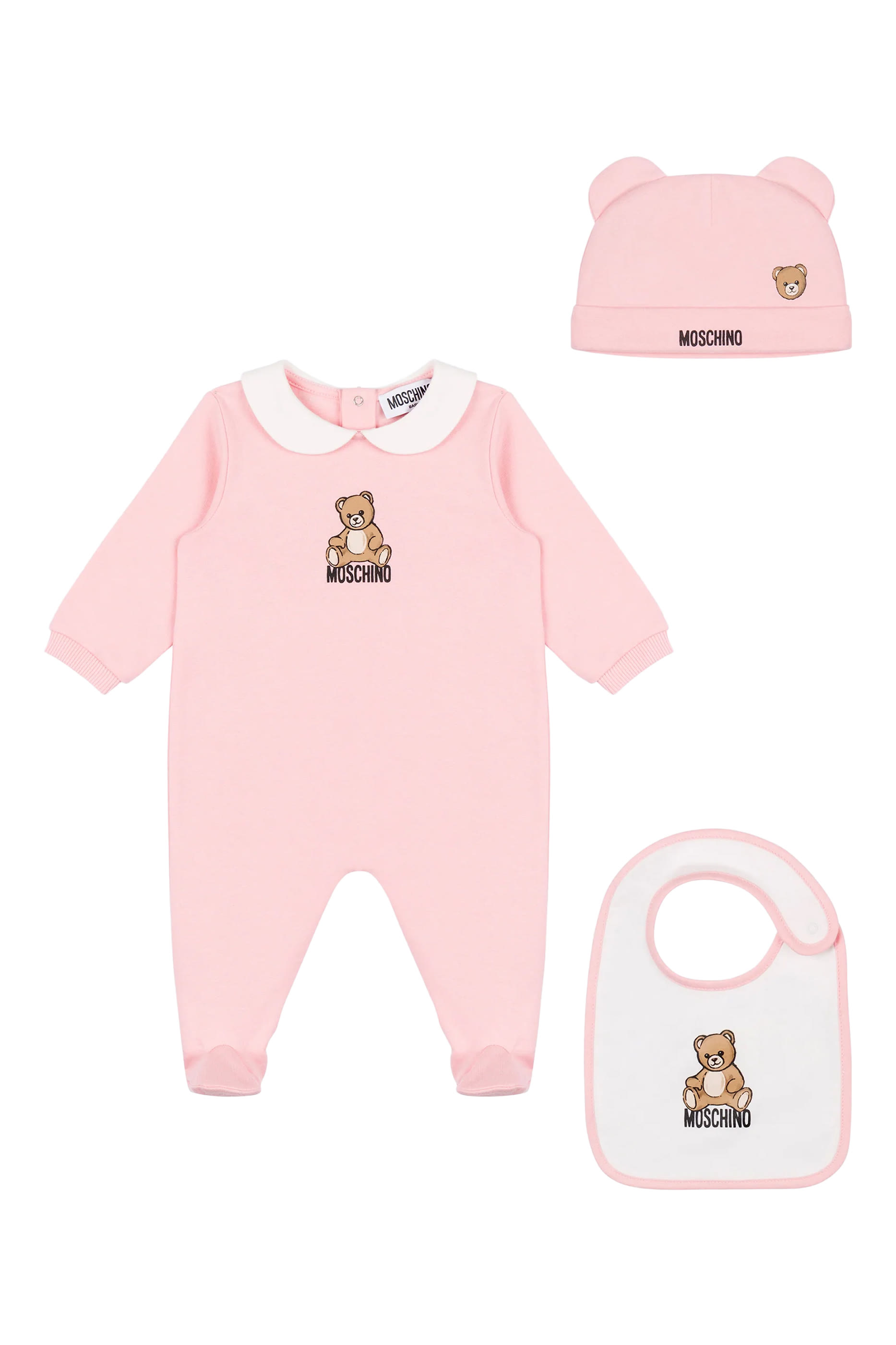 Kids Teddy Bear Cotton Romper, Hat and Bib Set