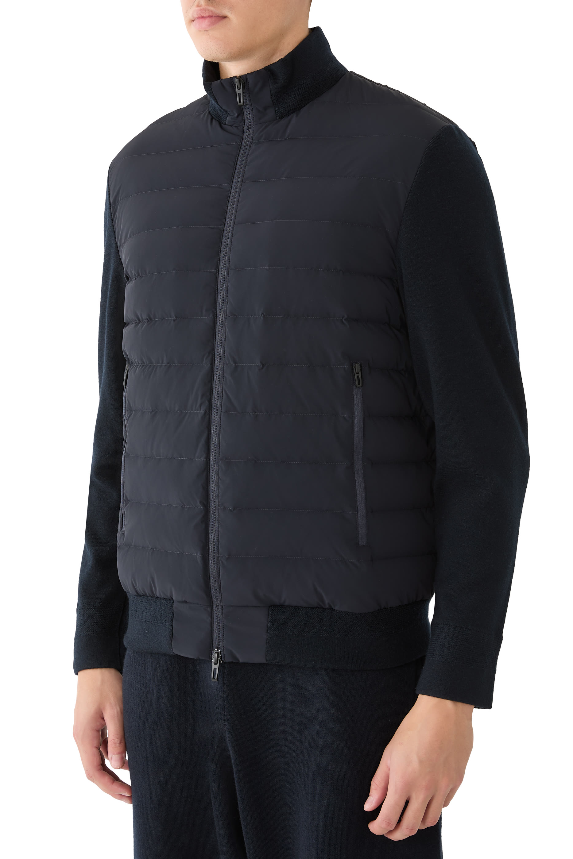Knit Sleeves Travel Essential Down Jacket