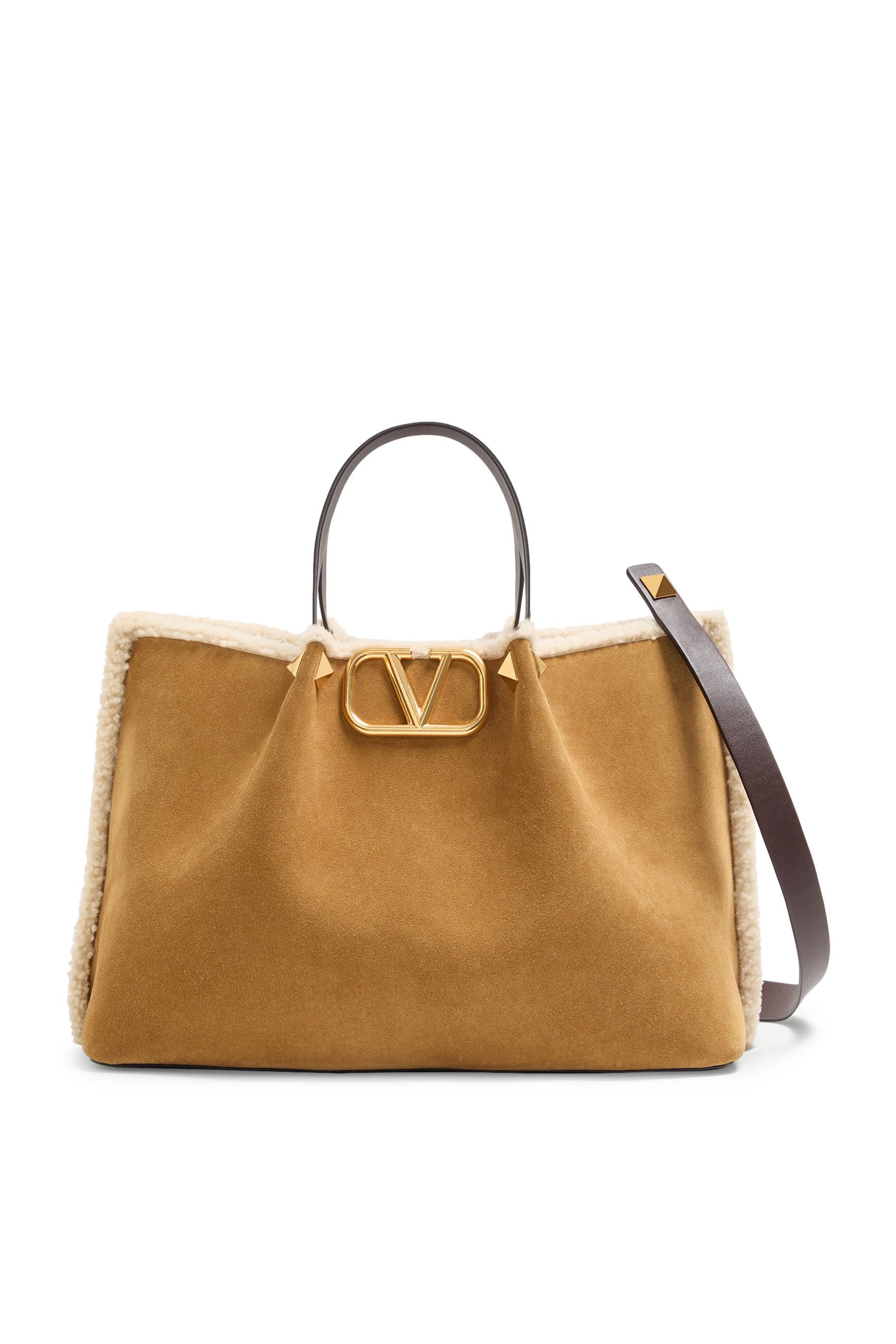 Logo Medium Suede Shopping Bag