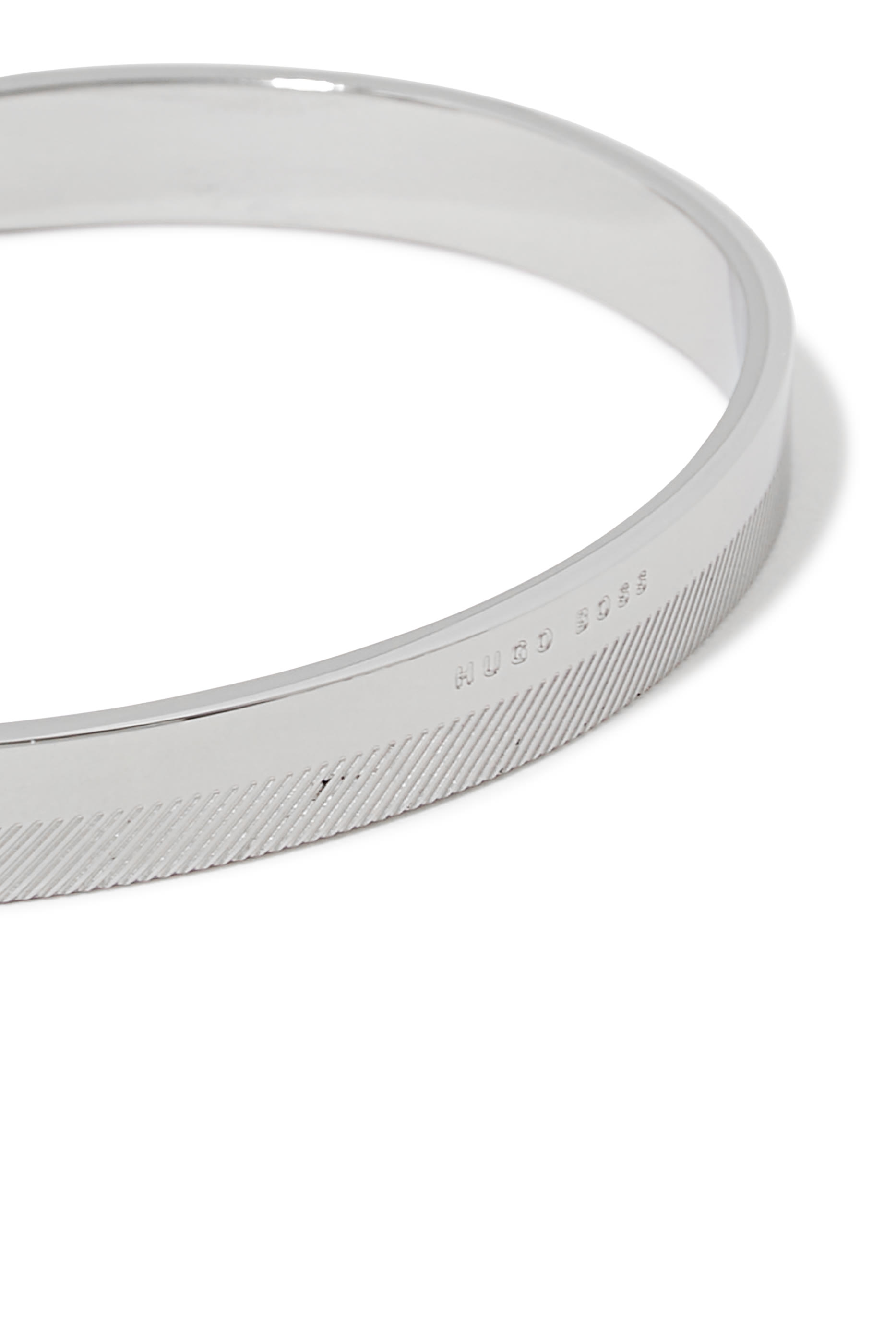 Etched Lines and Logo Cuff Bracelet
