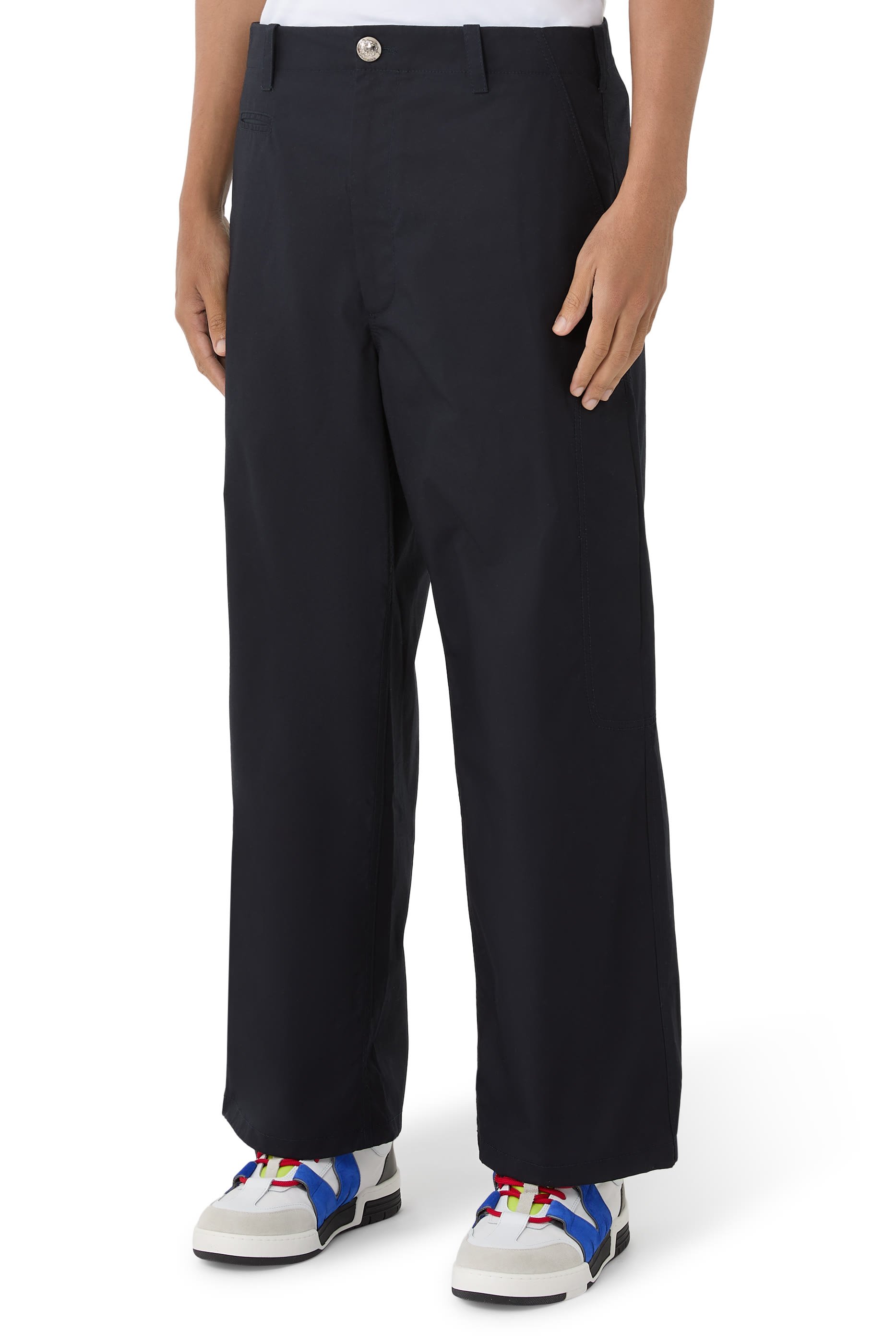 Cotton Straight Leg Trousers