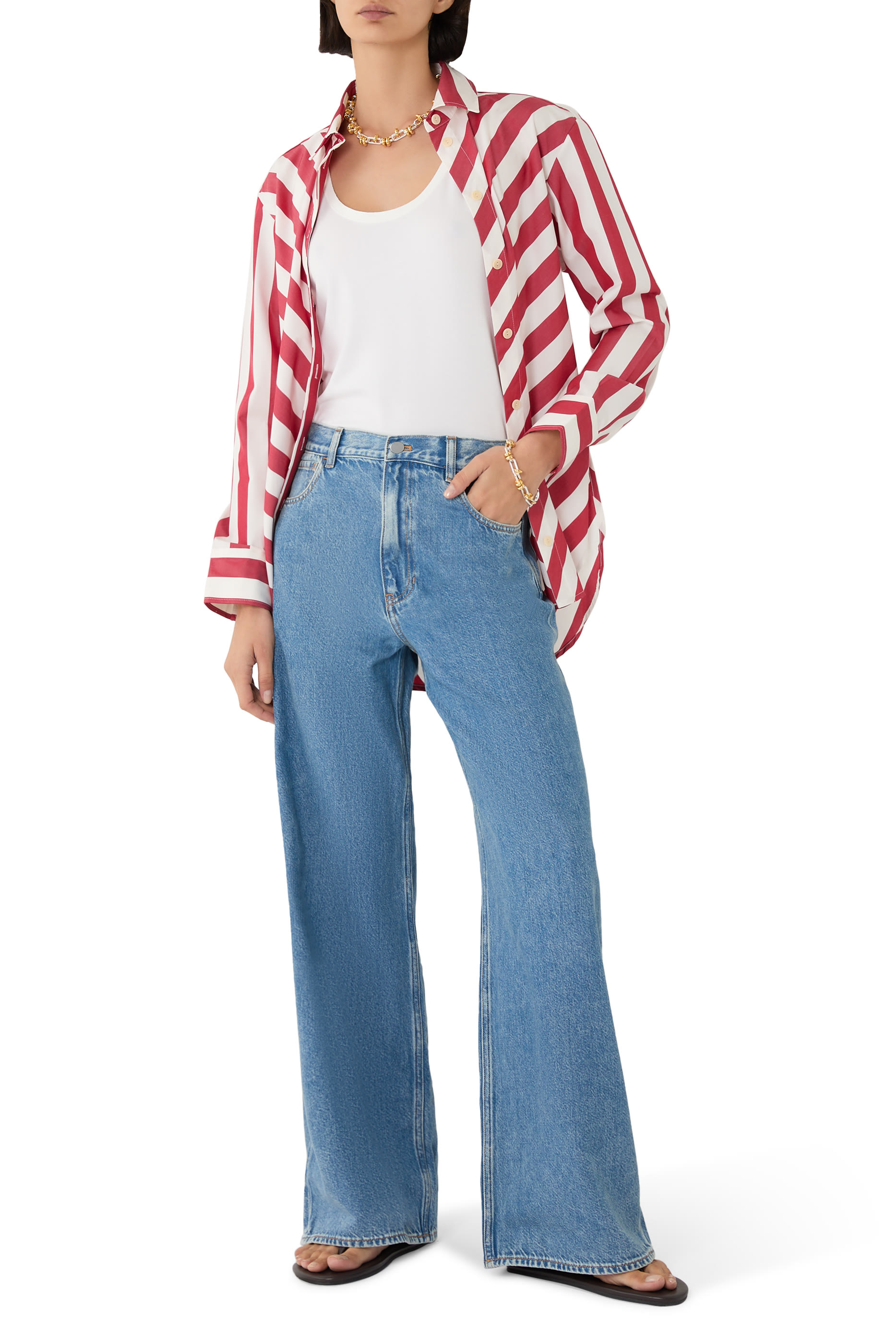 High-Waisted Wide-Leg Jeans