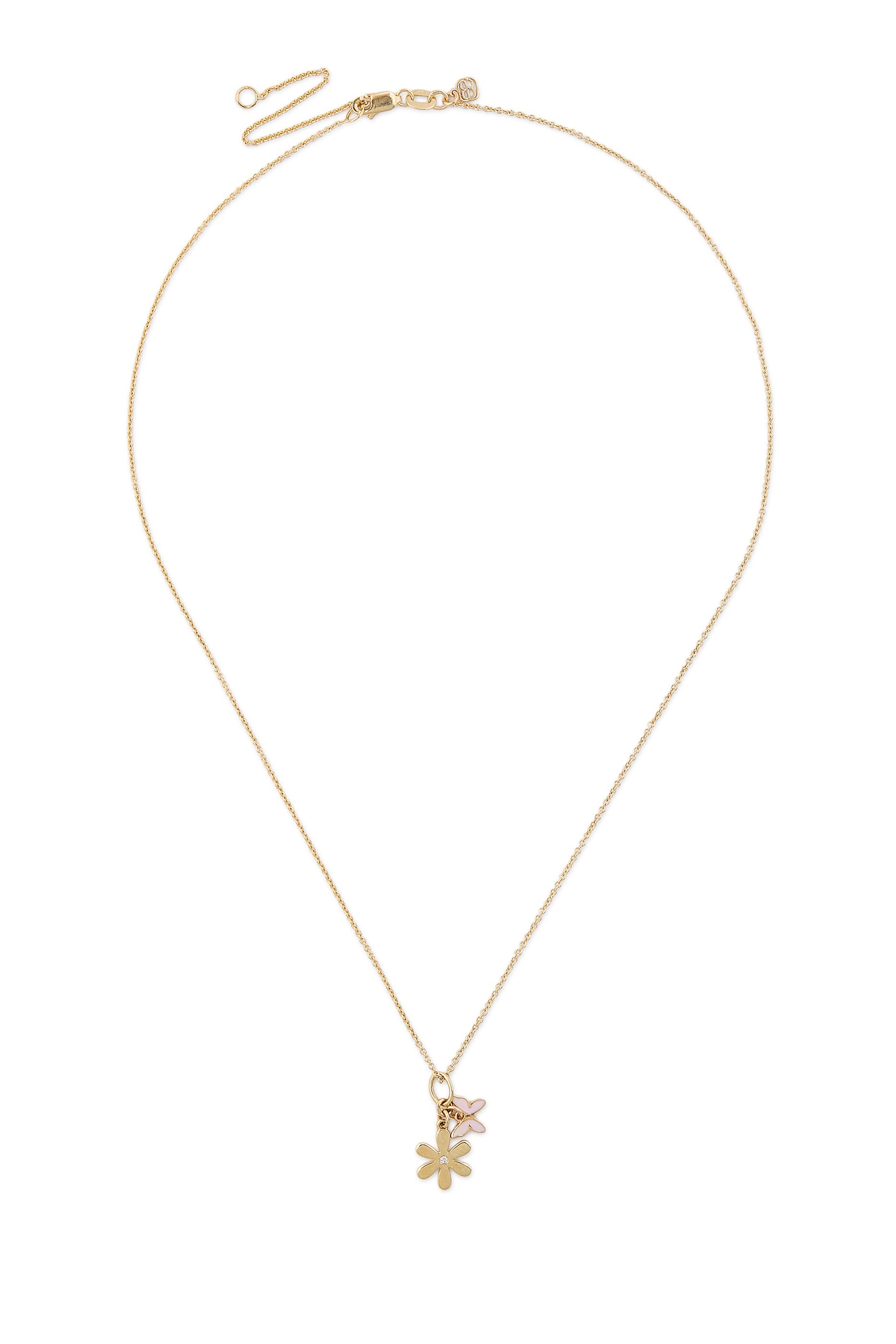 Butterfly Necklace, 14k Yellow Gold