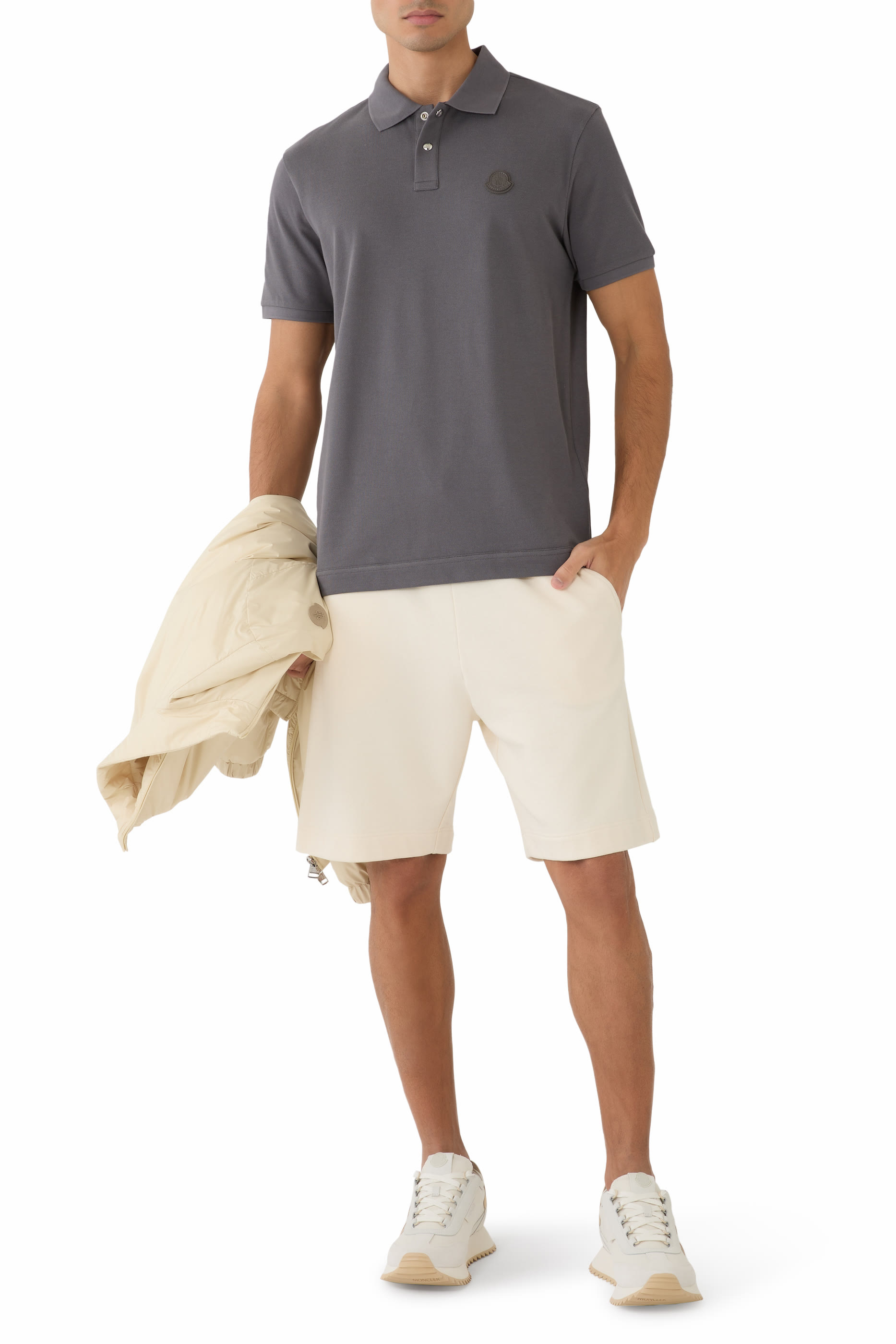 Logo Patch Cotton Piquet Polo Shirt