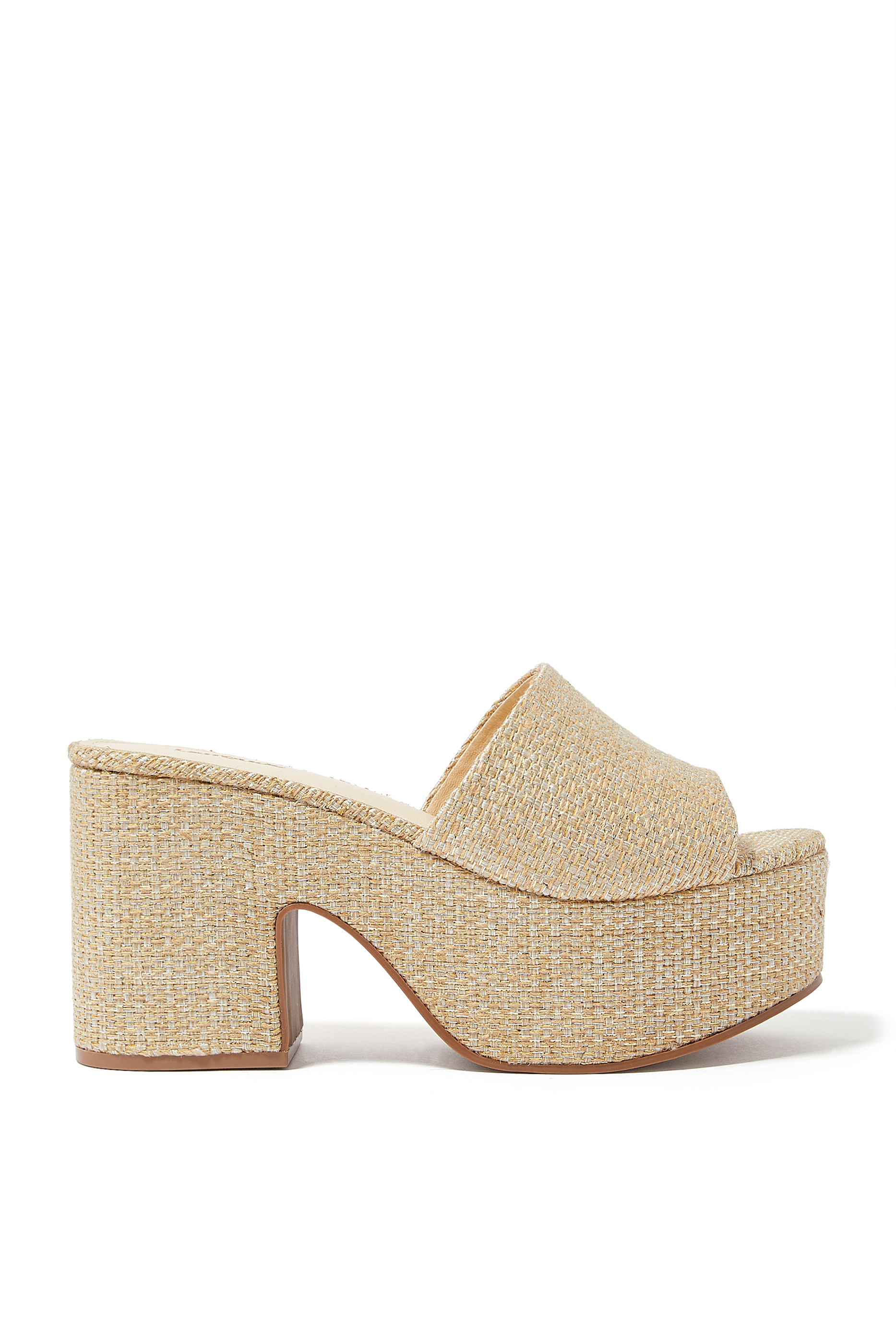Buy Larroude Miso 90 Raffia Platform Sandals for Womens | Bloomingdale ...