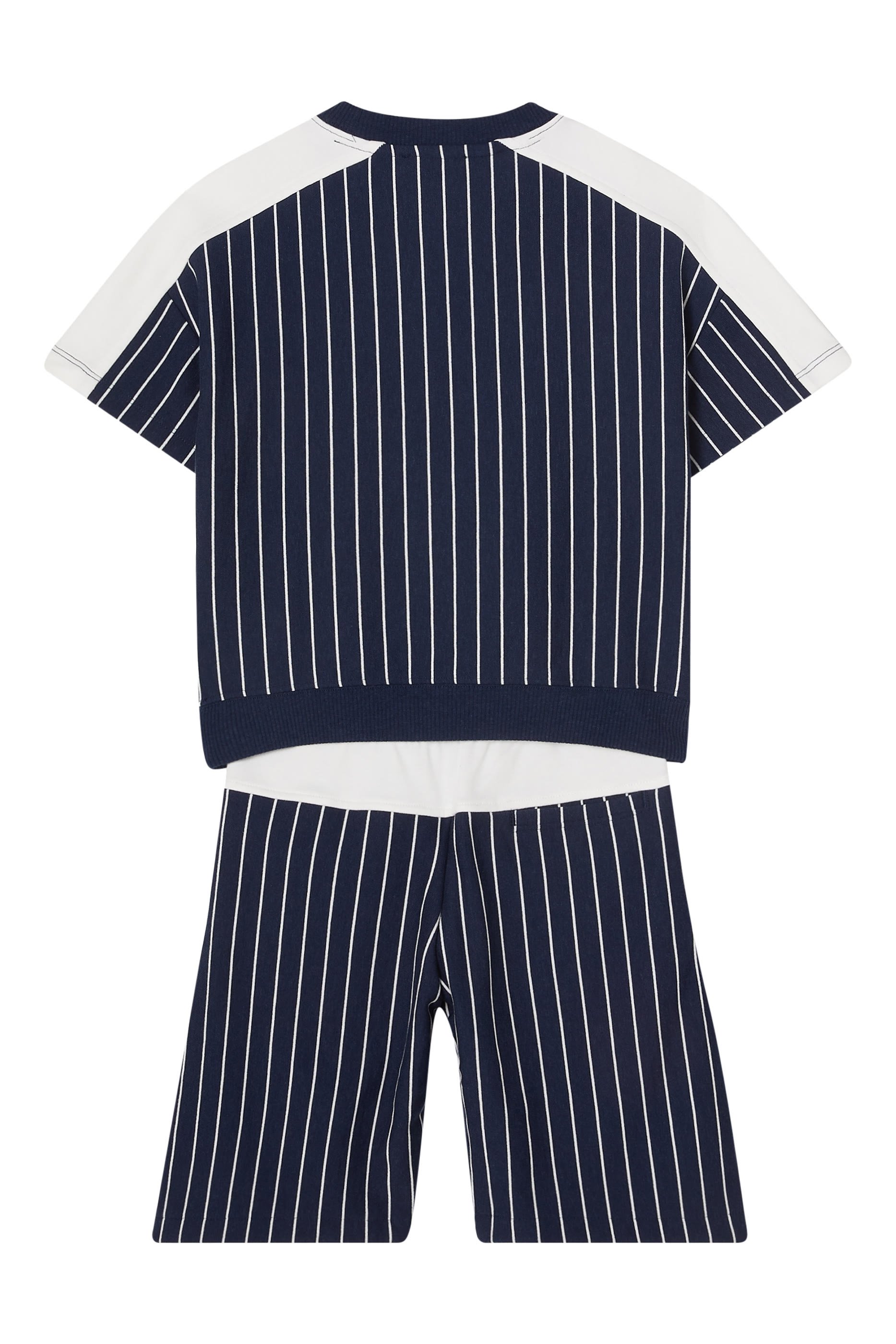 Kids Logo Striped T-Shirt and Shorts Set