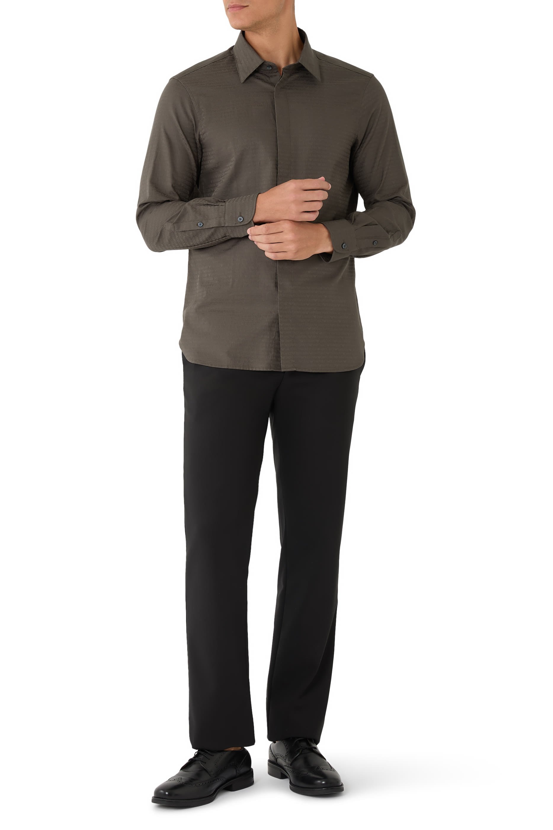  All-Over Jacquard Logo Shirt