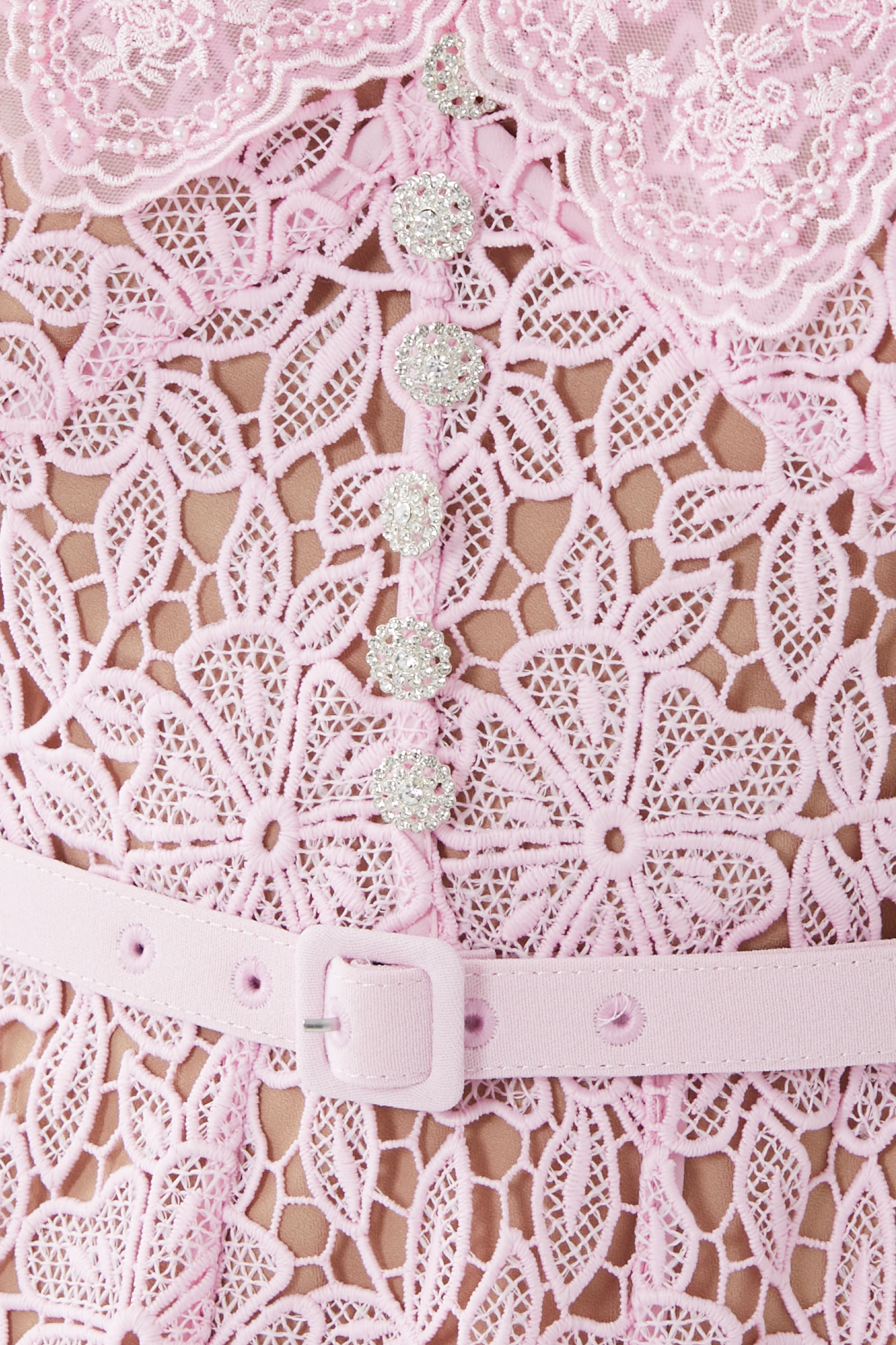 Guipure Lace Midi Dress