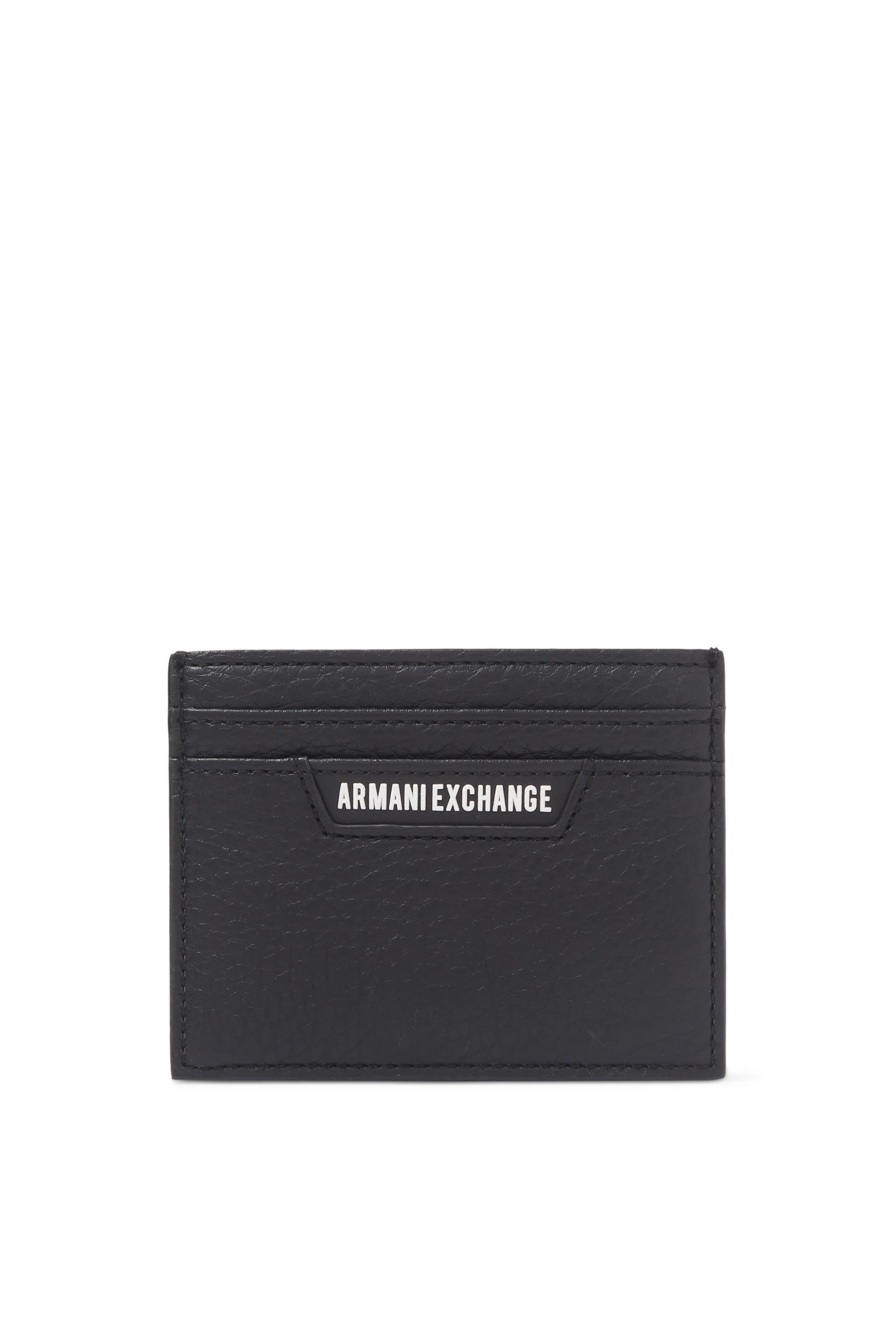 Logo Faux Leather Card Holder