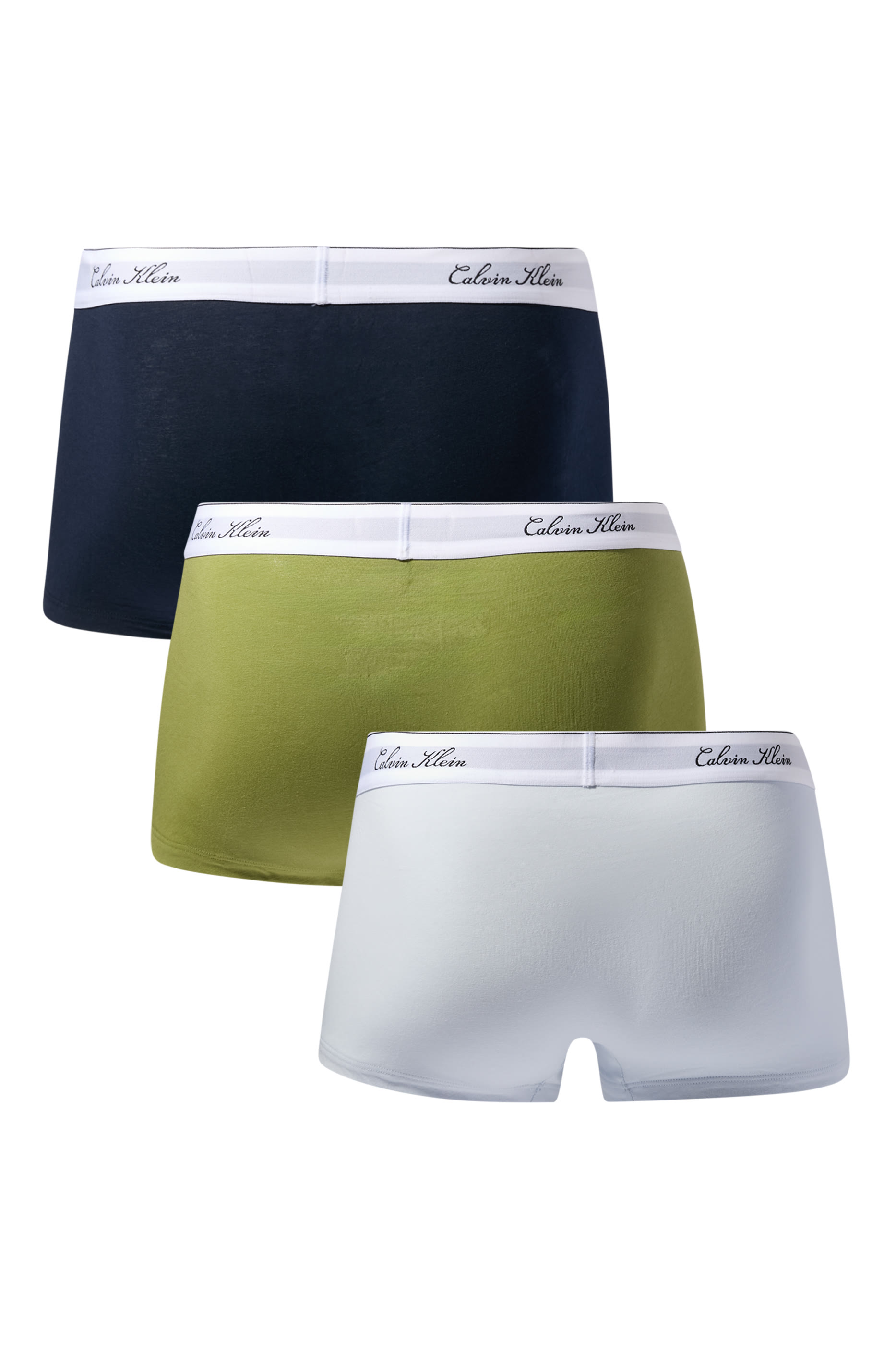 Icon Cotton Stretch Script Low Rise Trunks, Set of 3