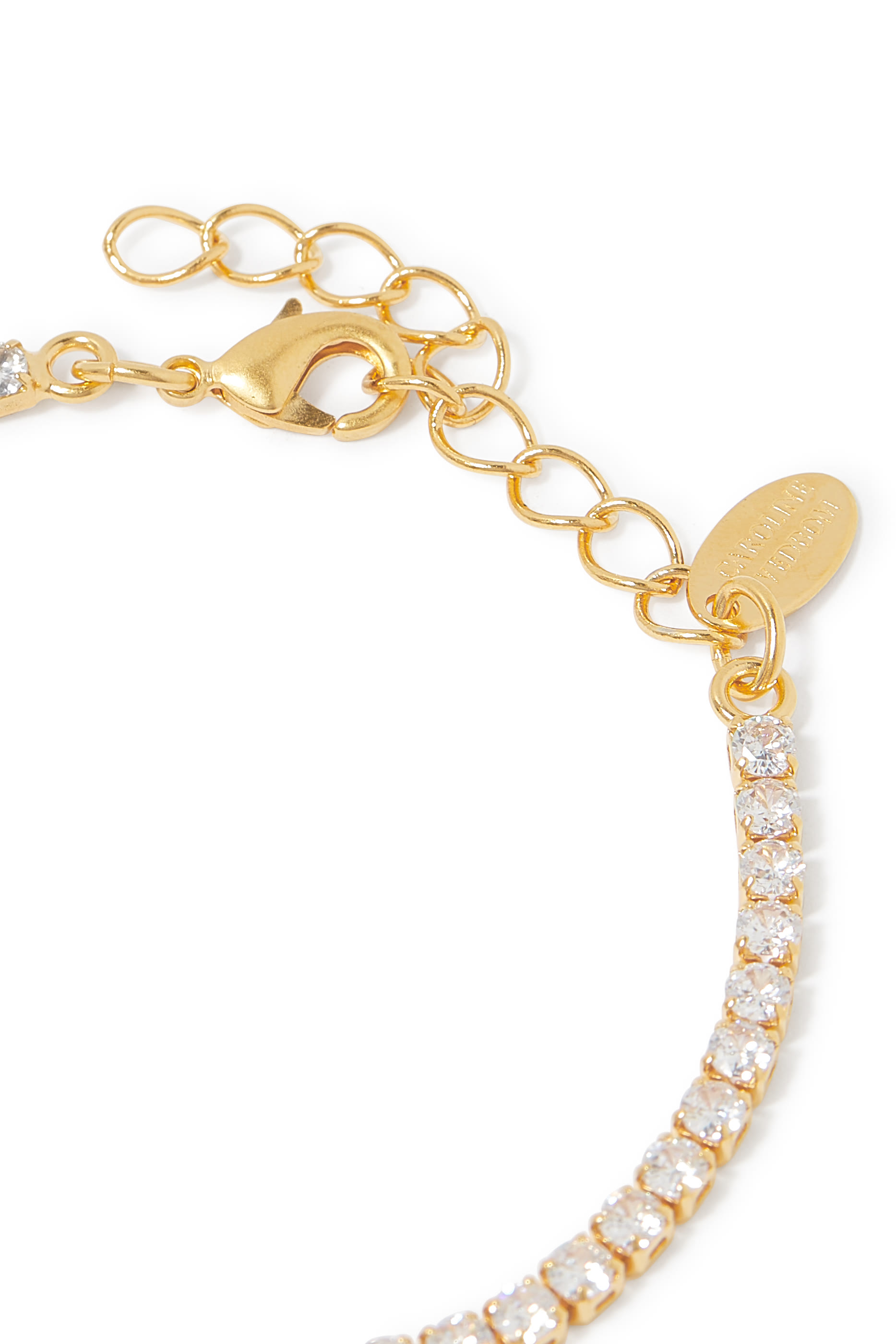 Mini Zara Tennis Bracelet,  18k Gold Plated Raw Brass