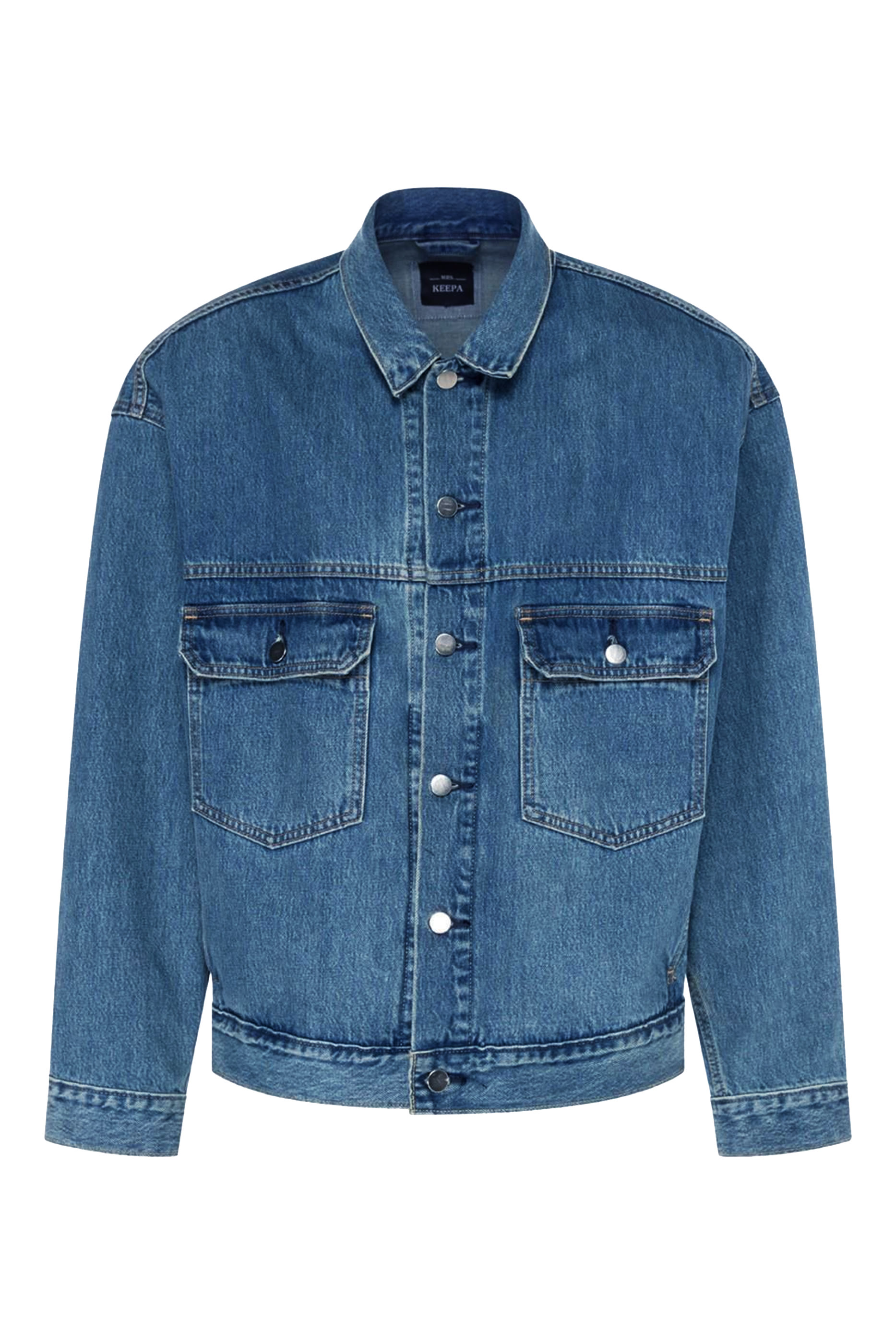 Snake Hand Embroidered Oversized Denim Jacket