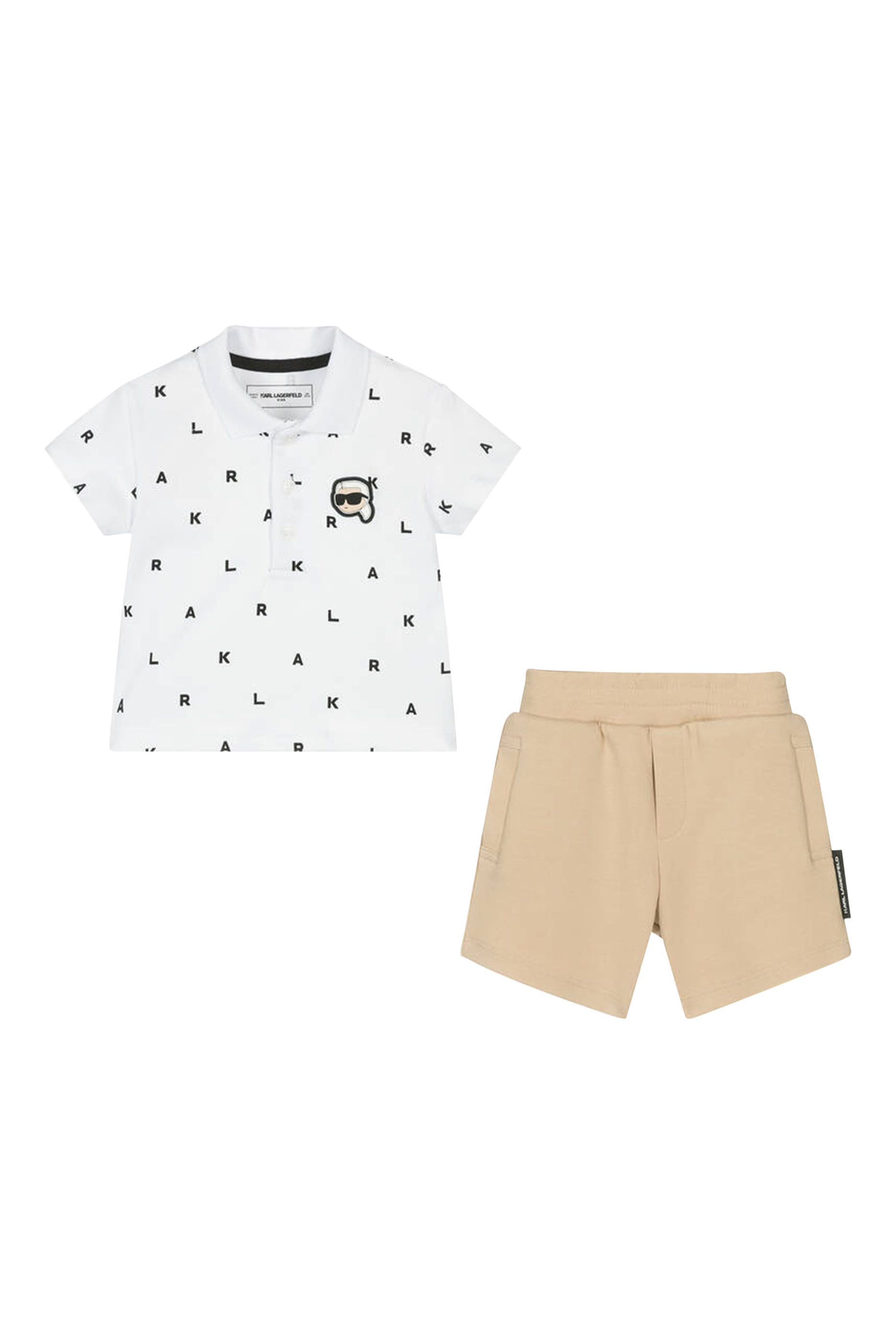 Kids Ikonik Logo-Patch Polo and Shorts Set