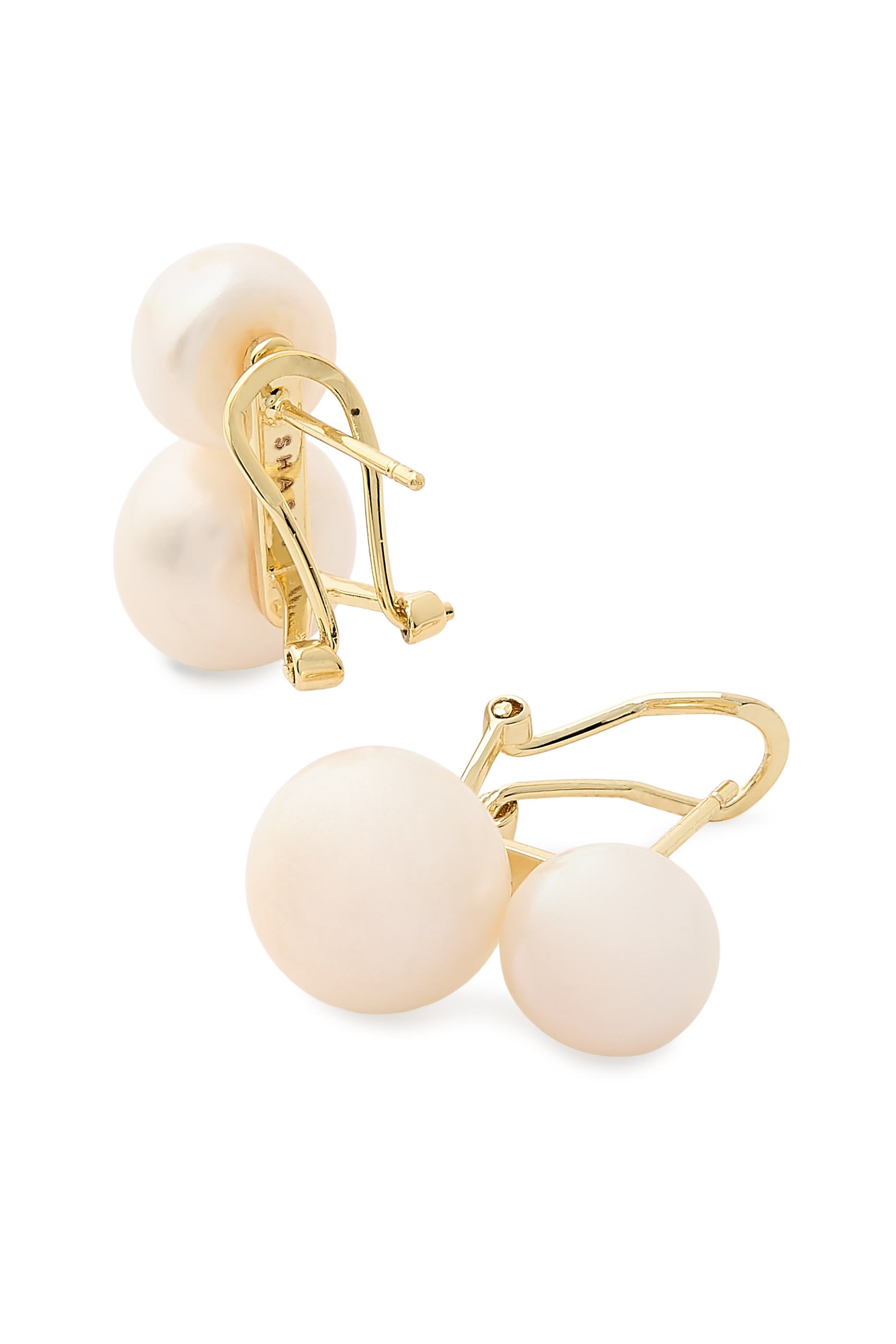 Bianca Pearl Earrings, 14k Vermeil on Sterling Silver & Freshwater Pearl