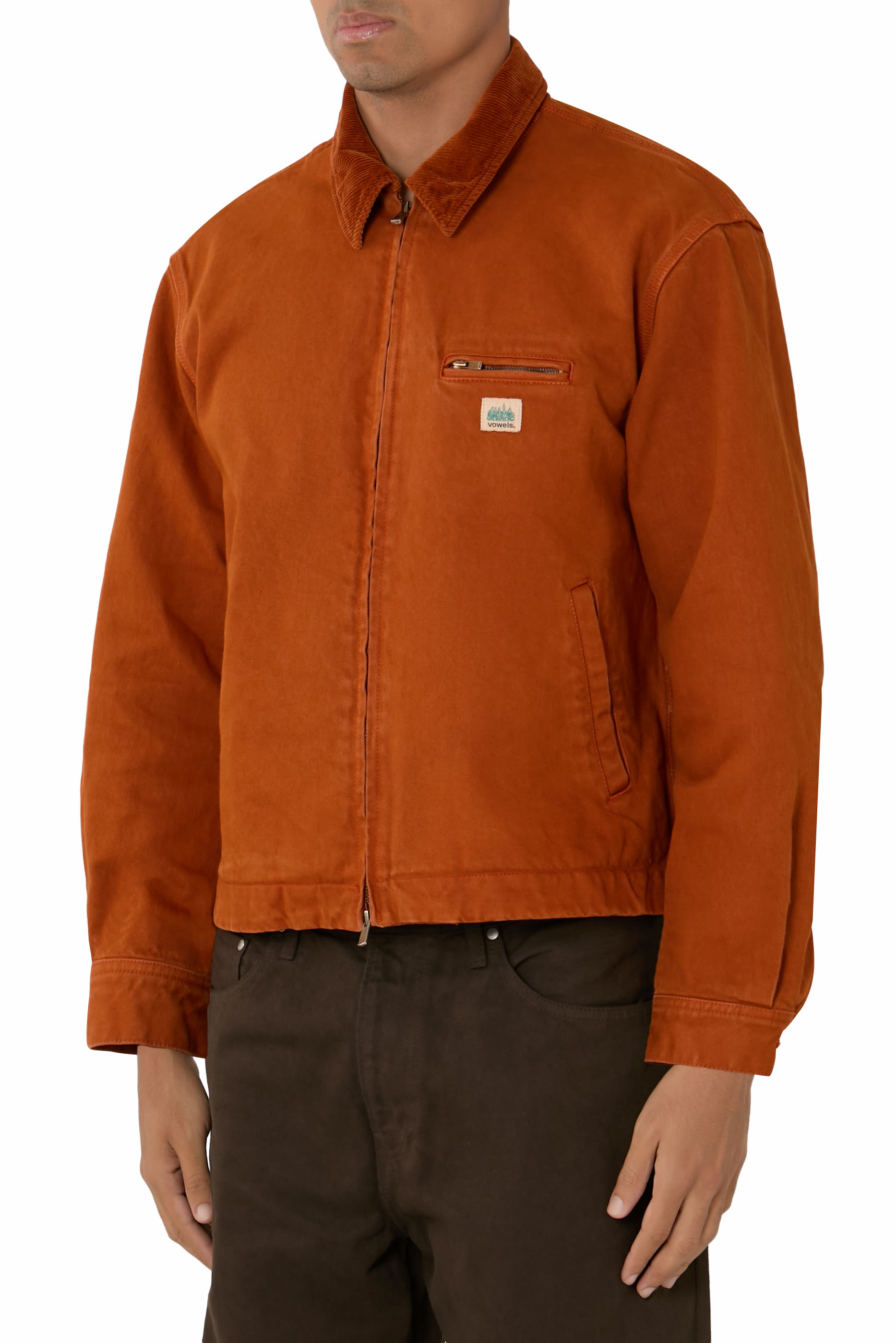 Cord Collared Zip-Up Jacket