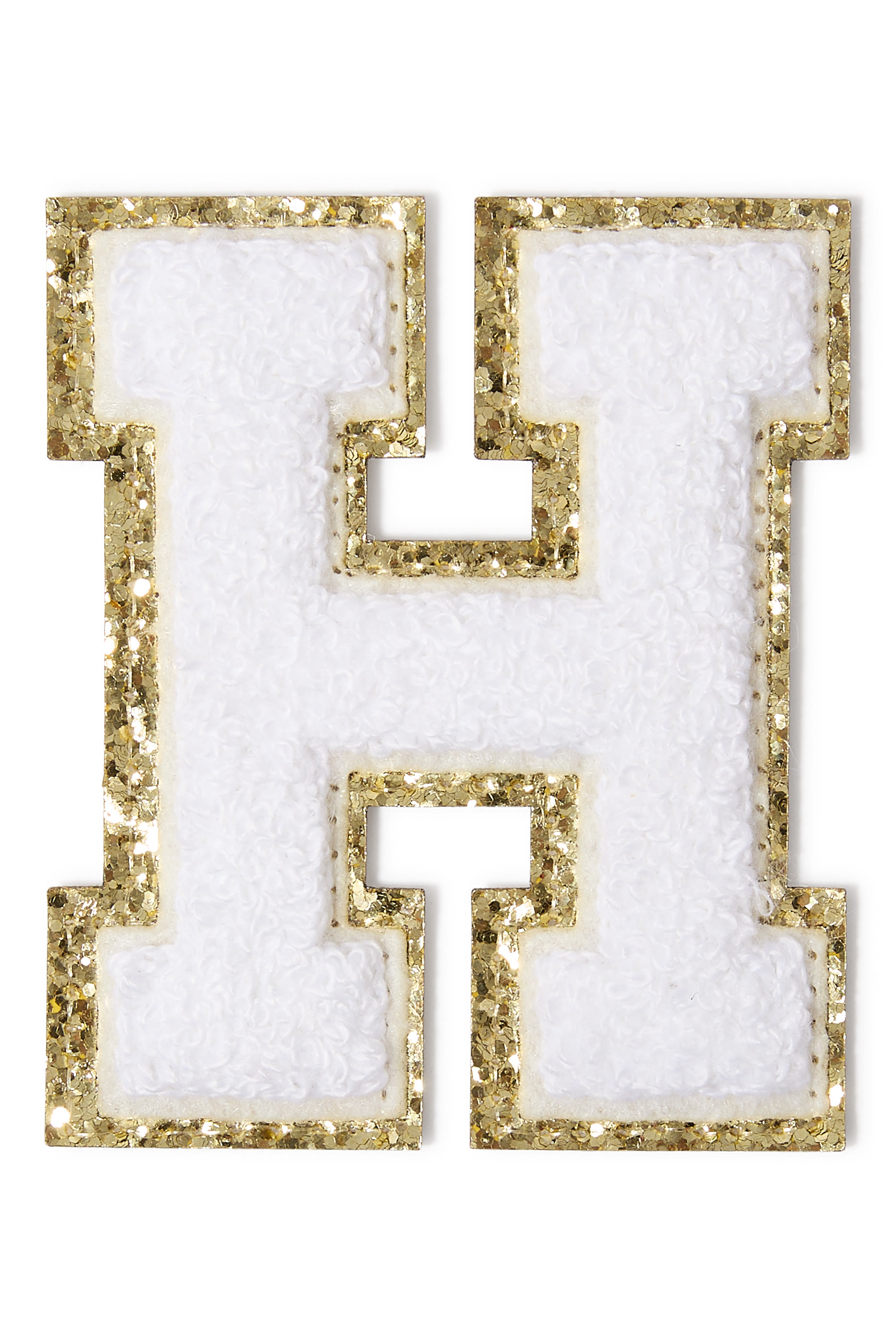 Kids 3" Chenille Sparkle &lsquo;H&rsquo; Letter Patch