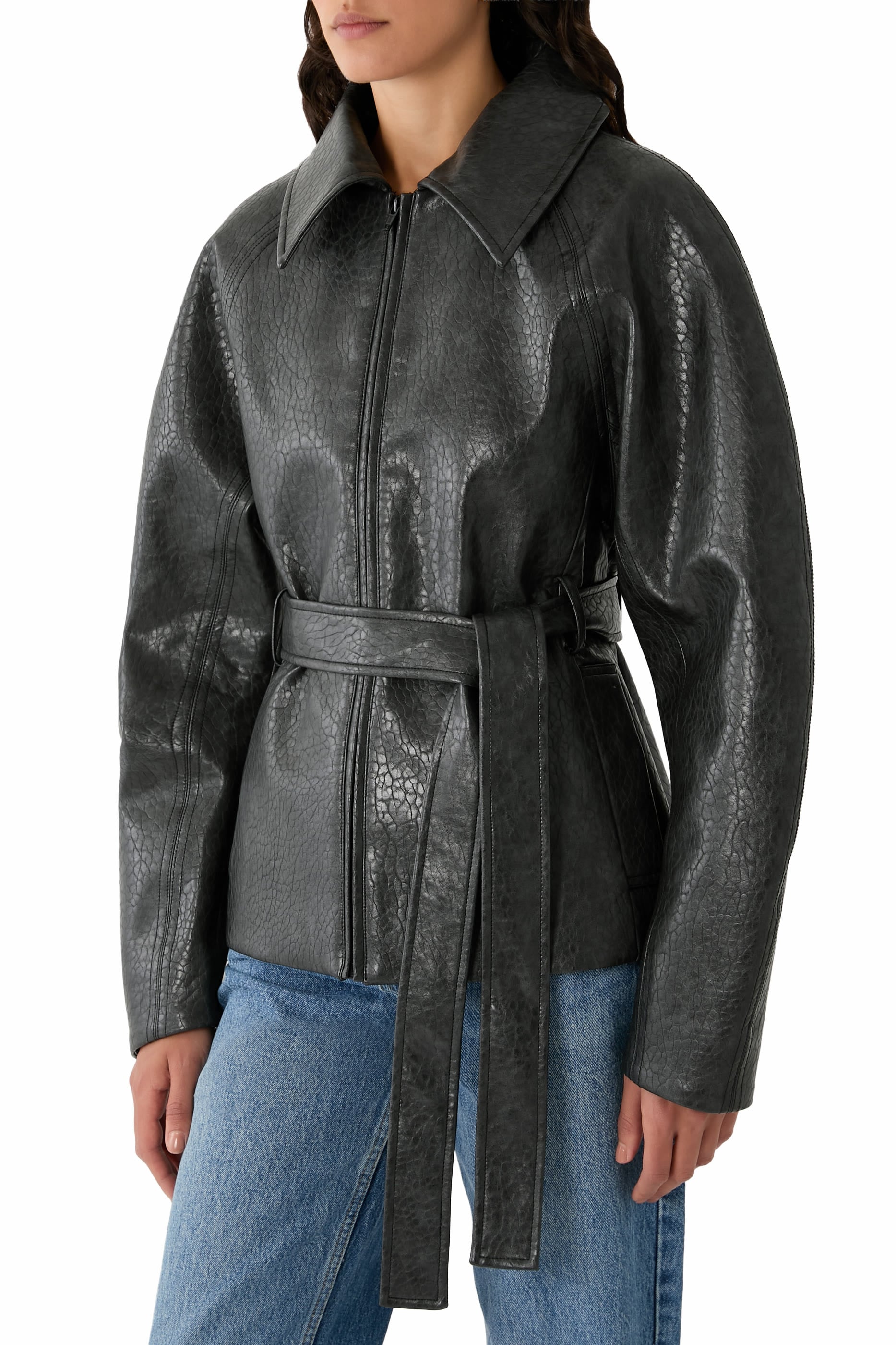 Oreno Croc Belted Jacket