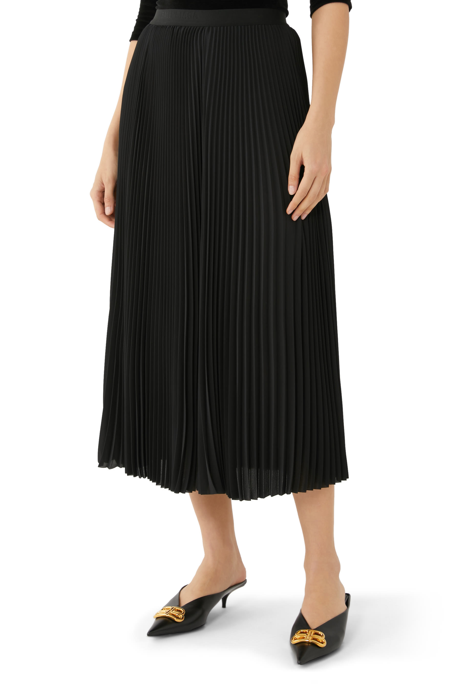 Pleated Midi Skirt